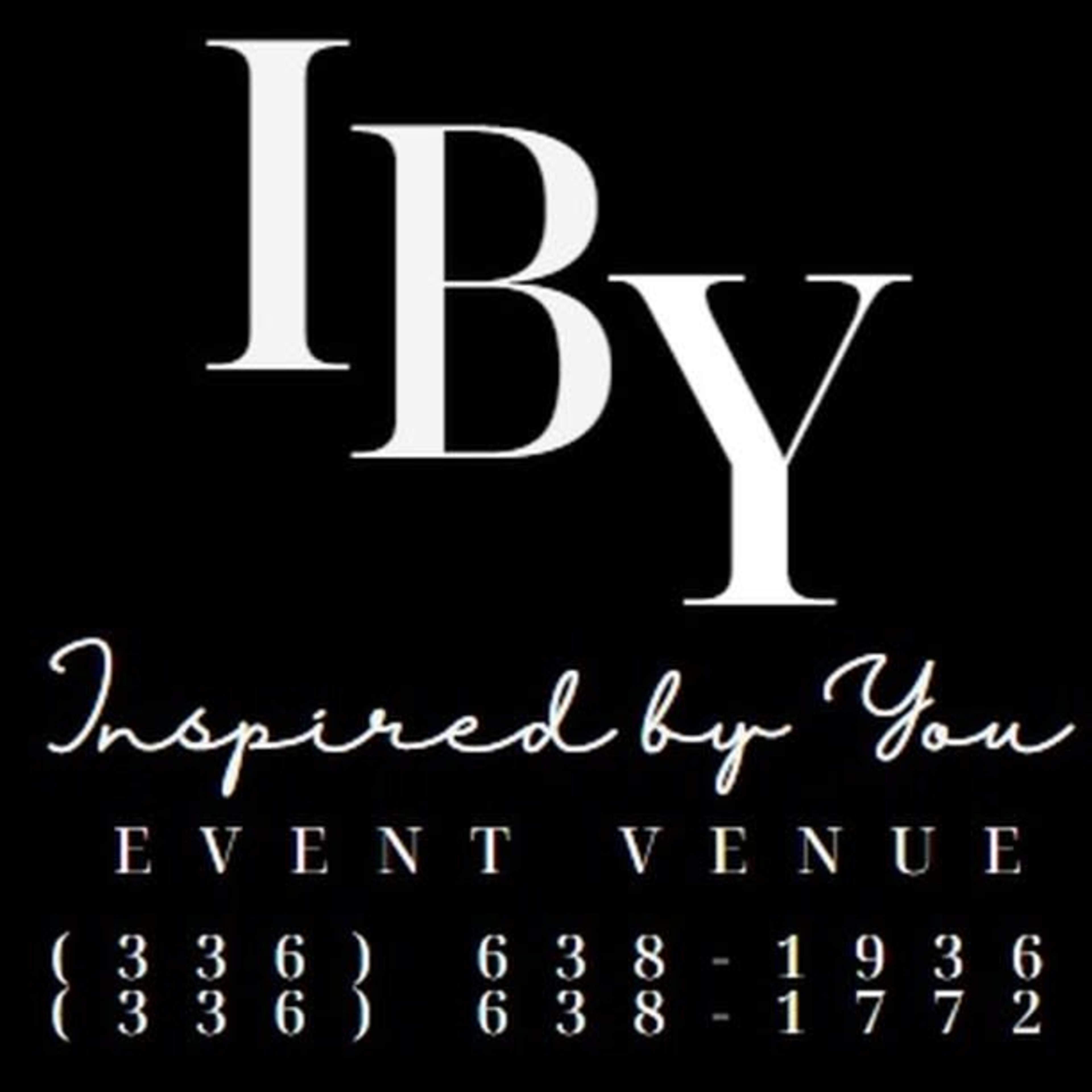 The name and contact details of an event venue called "Inspired by You," along with its phone numbers.