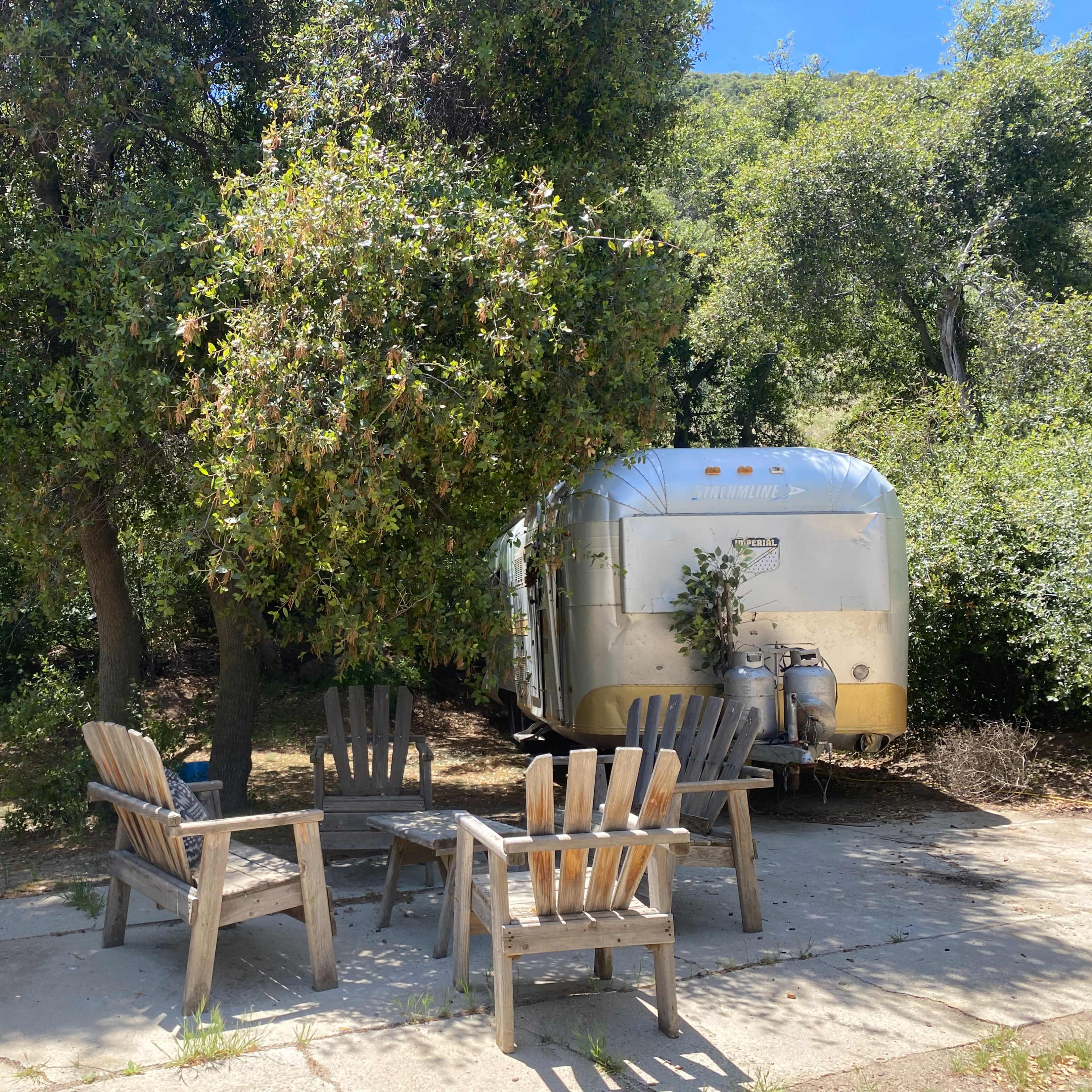 Vintage Airstream RV on High Desert Ranch Image in Leona Valley, Leona Valley, CA