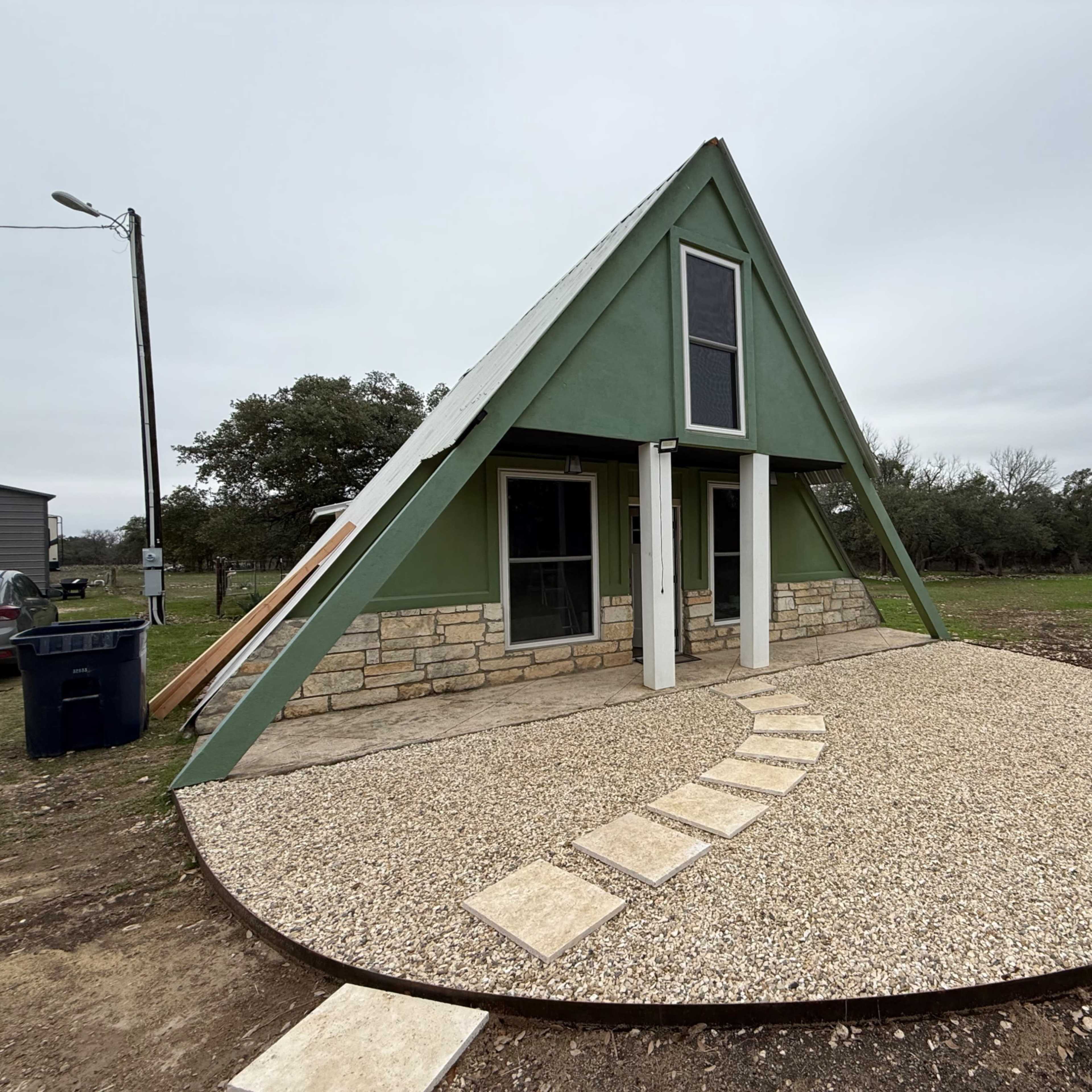A Frame home in ranch setting. Image in , Florence, TX