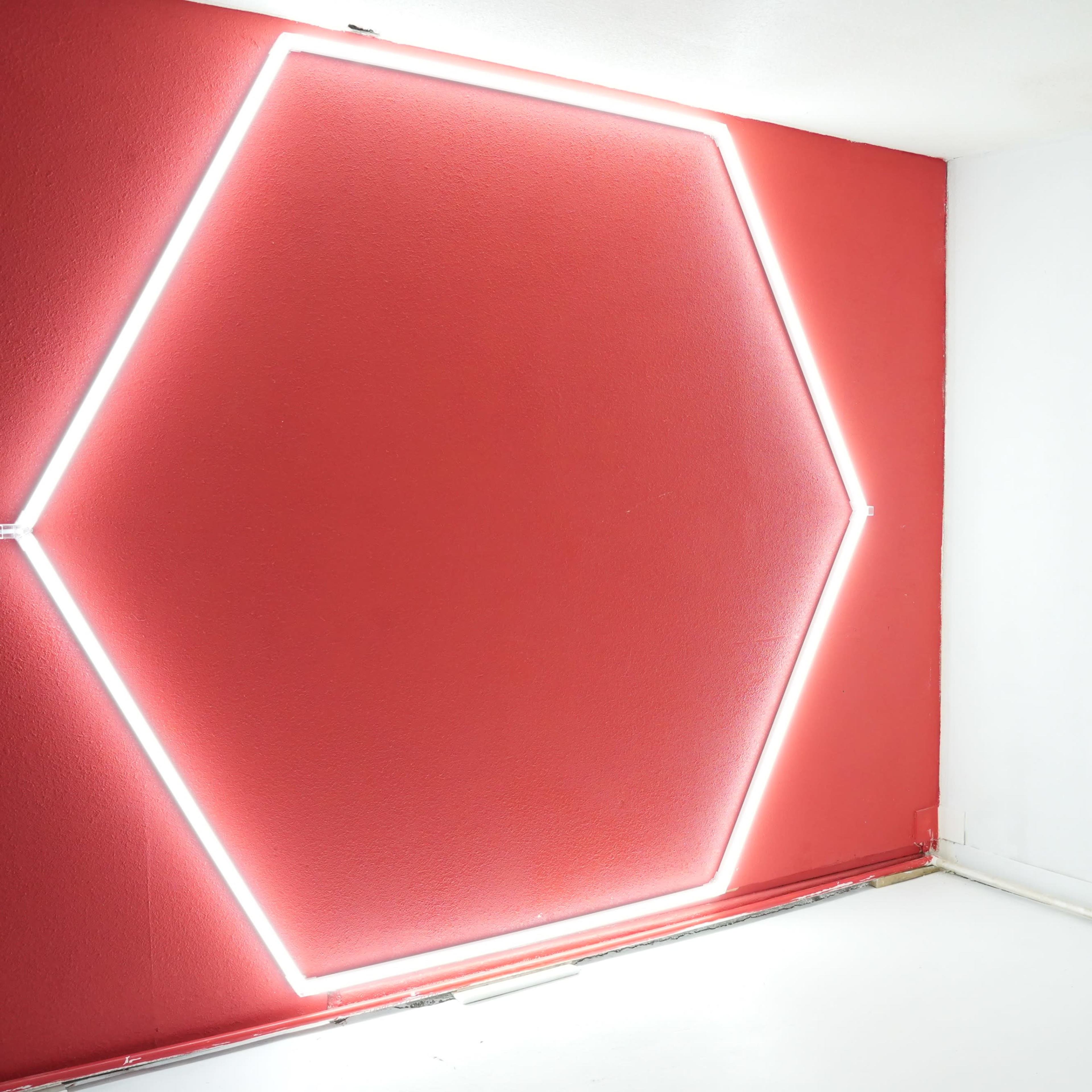 Red Wall w/ Light Design + White Wall Image in Edison, San Antonio, TX