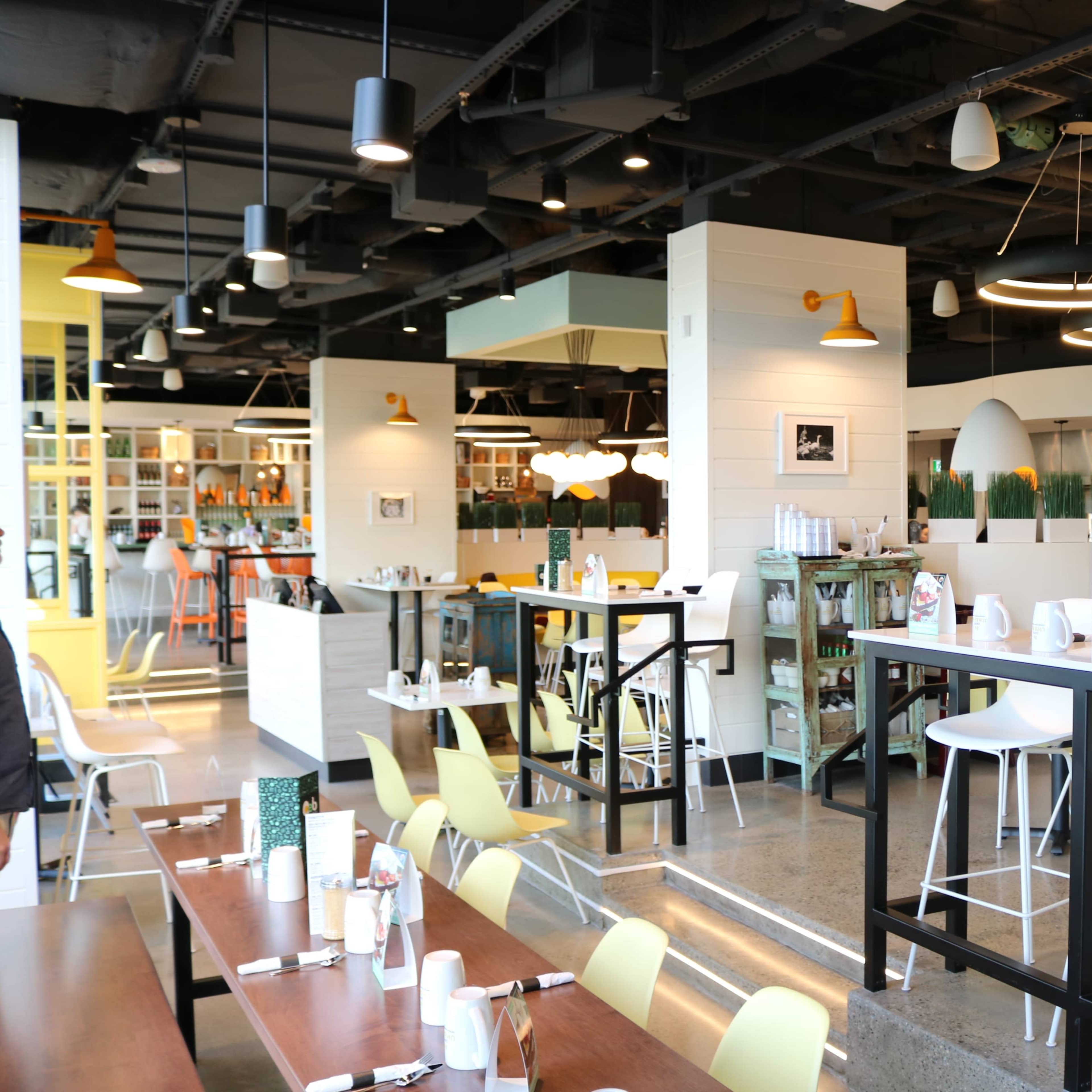 Bright and beautiful restaurant with views of the marinaside docks. Image in Downtown Vancouver, Vancouver, BC