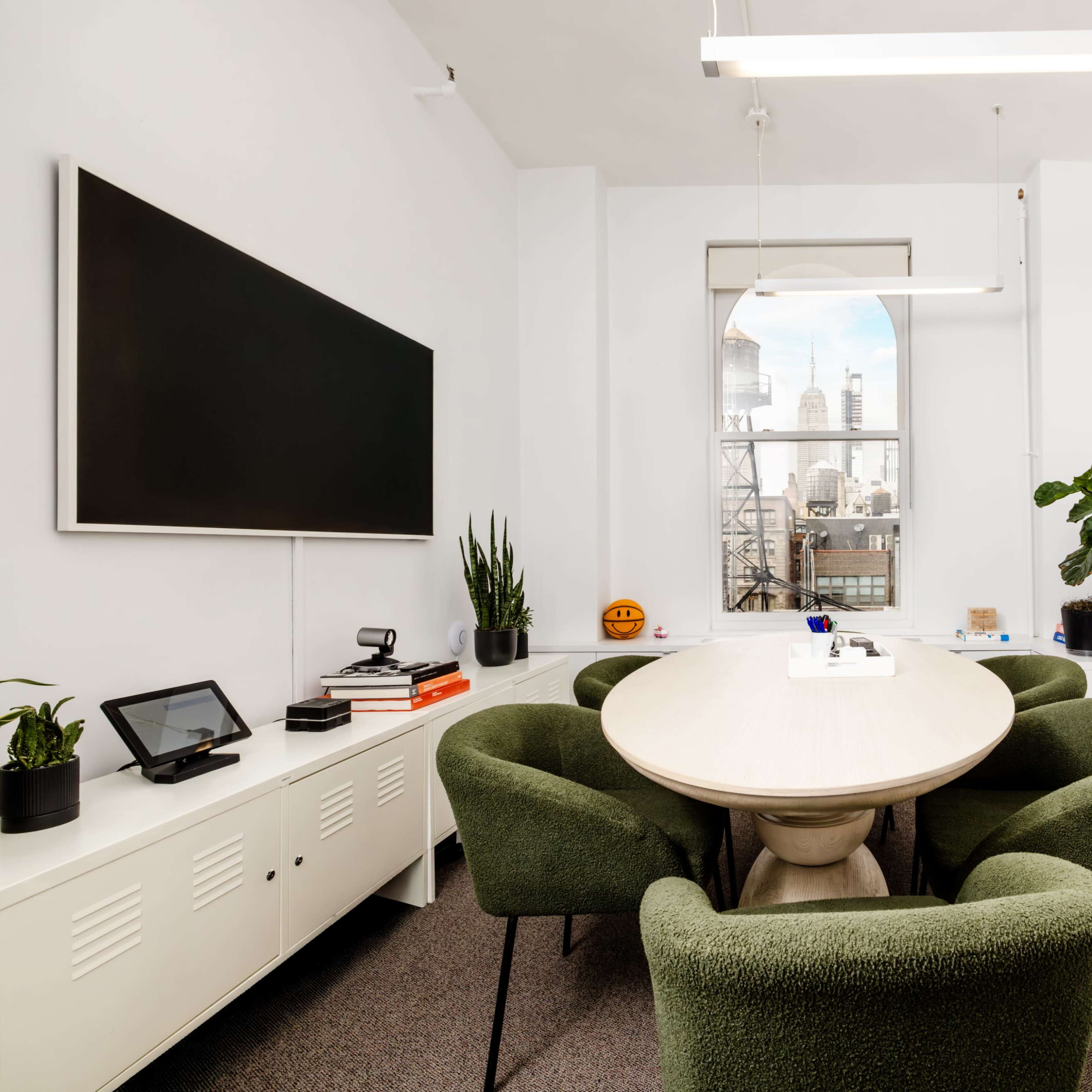 Stylish, Sunny Mid-Sized Conference Room in Flatiron Penthouse Office Space for 6-8 Image in Midtown Manhattan, New York, NY
