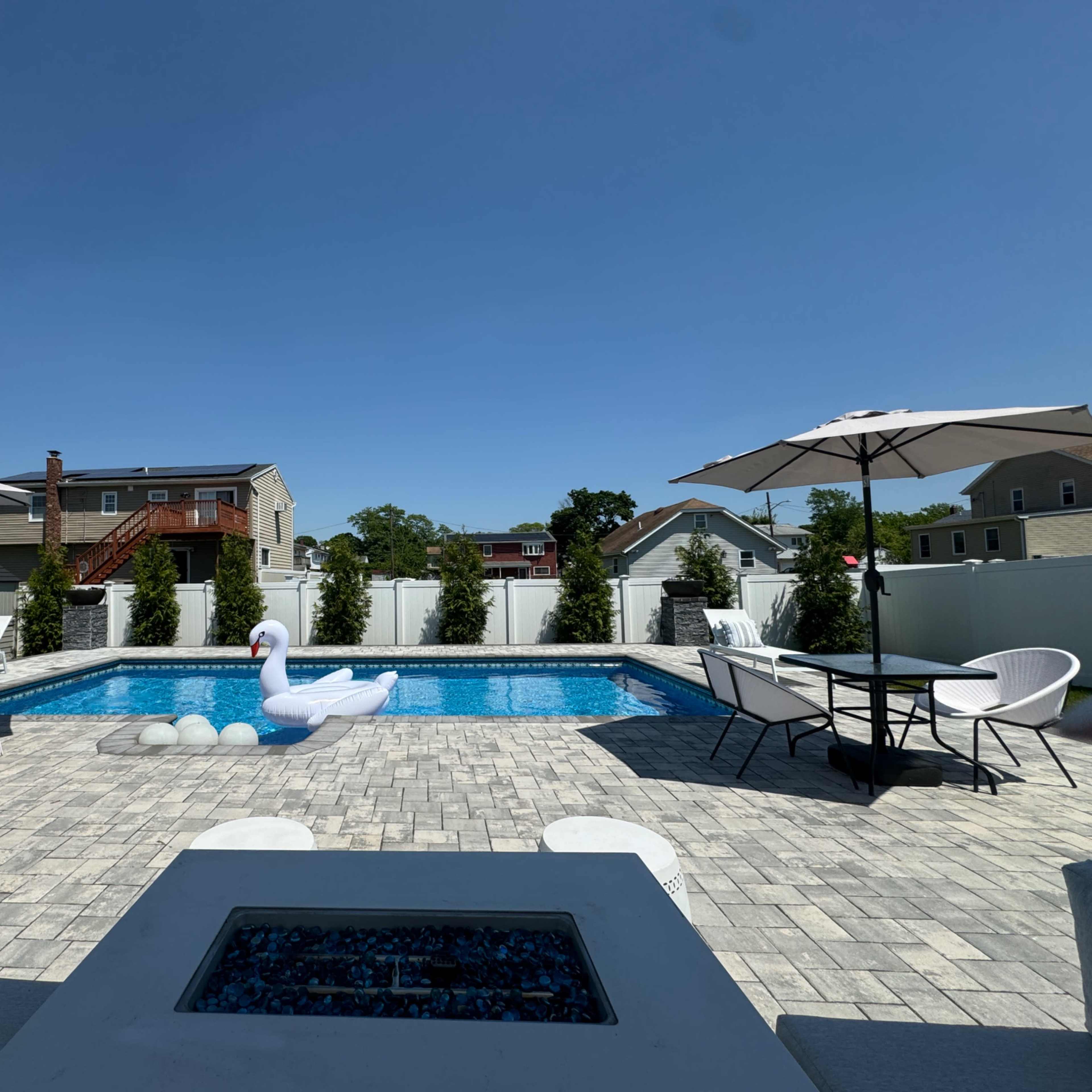 Backyard oasis with 4ft mineral water pool Image in Oyster Bay, Massapequa, NY