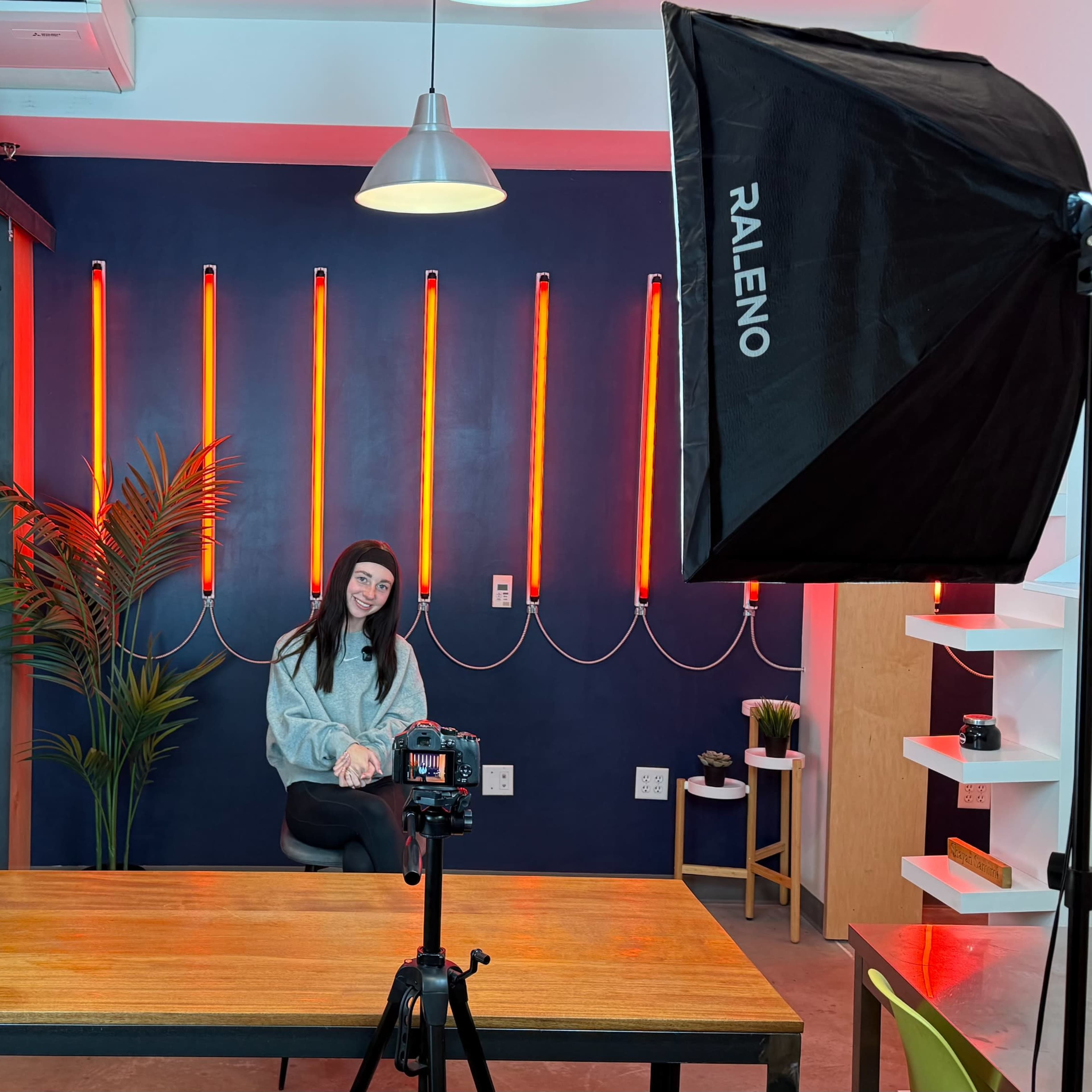 Professional Content Studio with Cinematic Tube Lighting, Pro Audio, and 4K Auto-Tracking Cam Image in Ballpark, Salt Lake City, UT