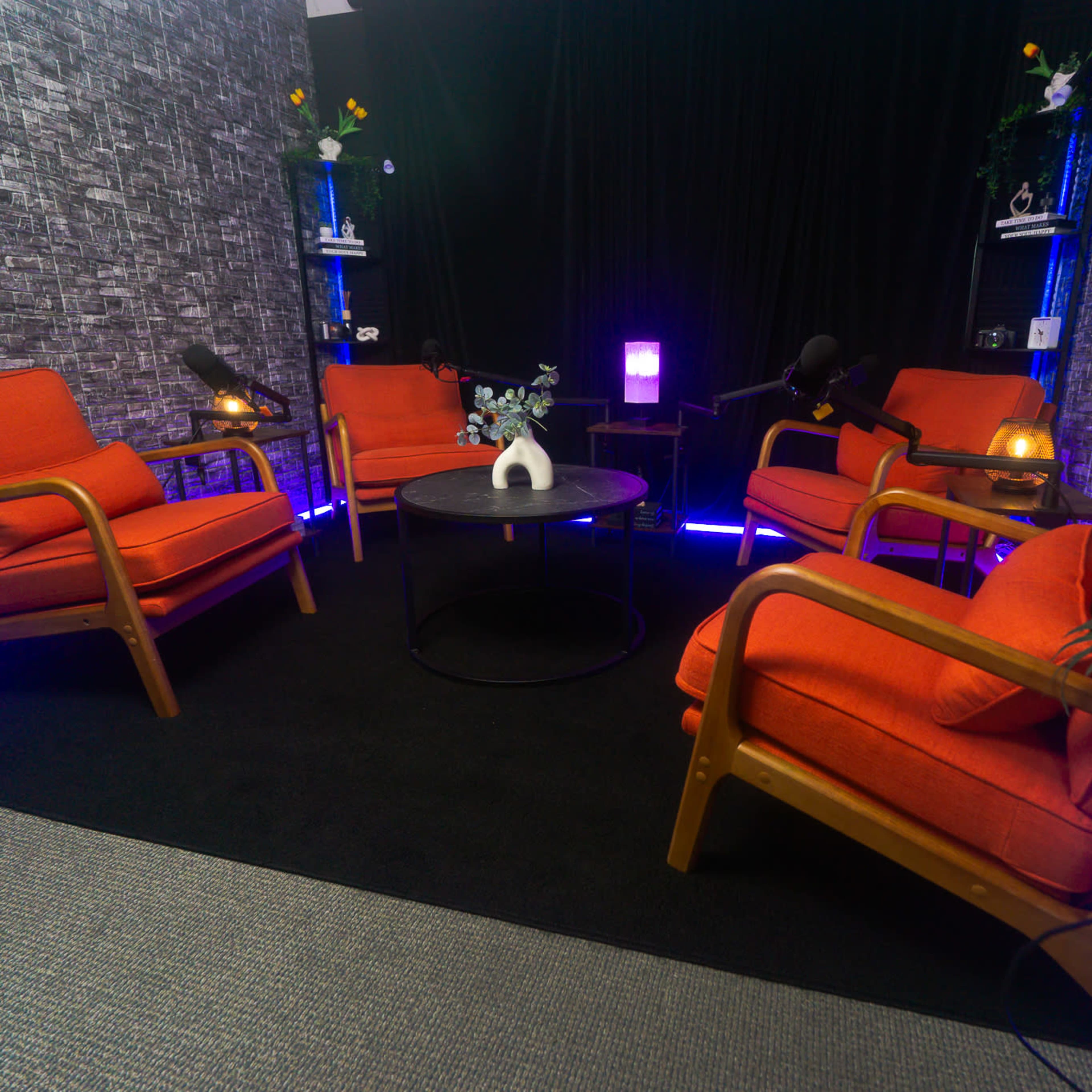 Dark Premier Video Podcast Studio || Engineer Included Image in Irvington, Fremont, CA