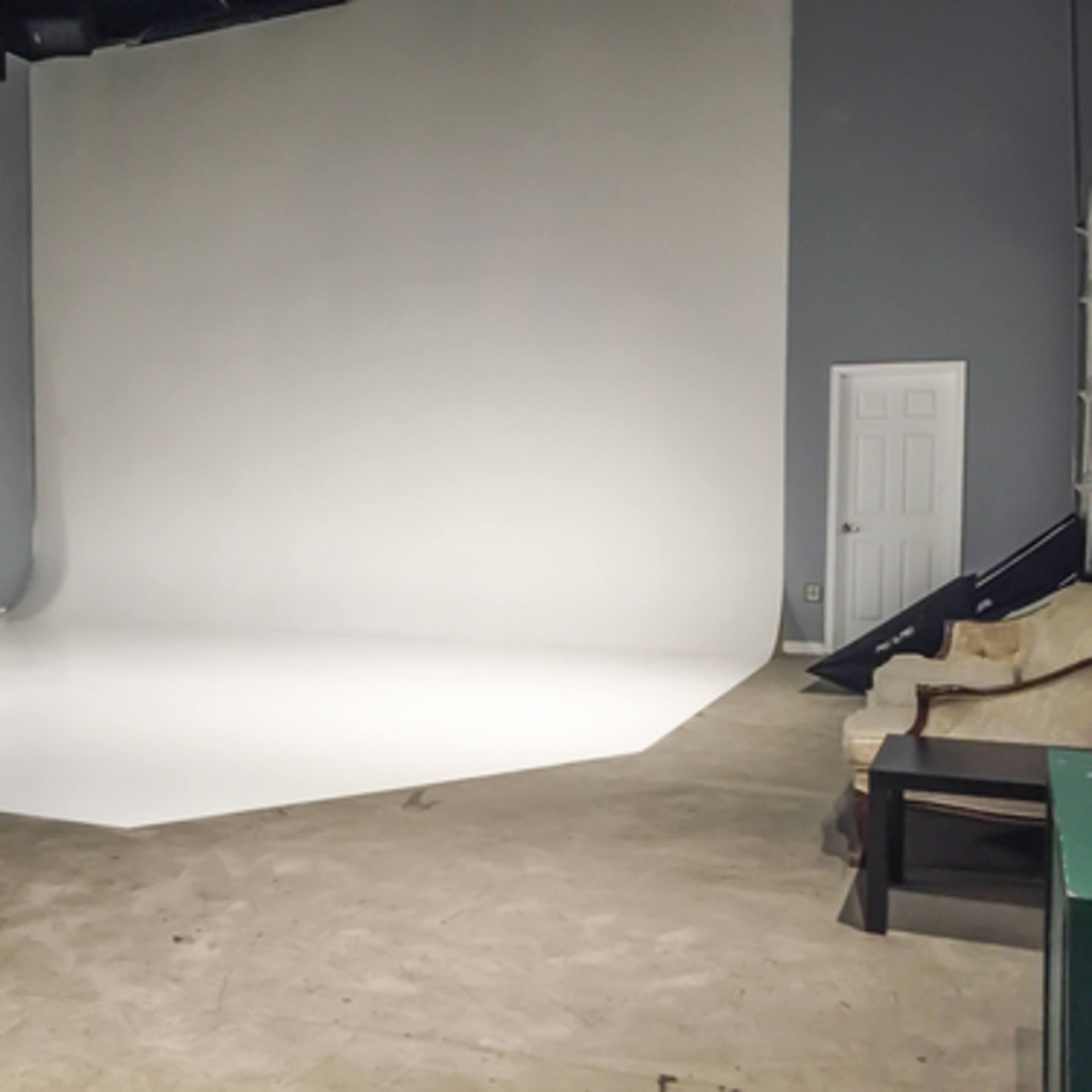 Huge Cyc & RGB Light Wall - Production Studio with Industrial Vibes, 24' Ceilings, Indoor Shipping Container NO MUSIC VIDEOS (Studio C) Image in Landmark, Alexandria, VA