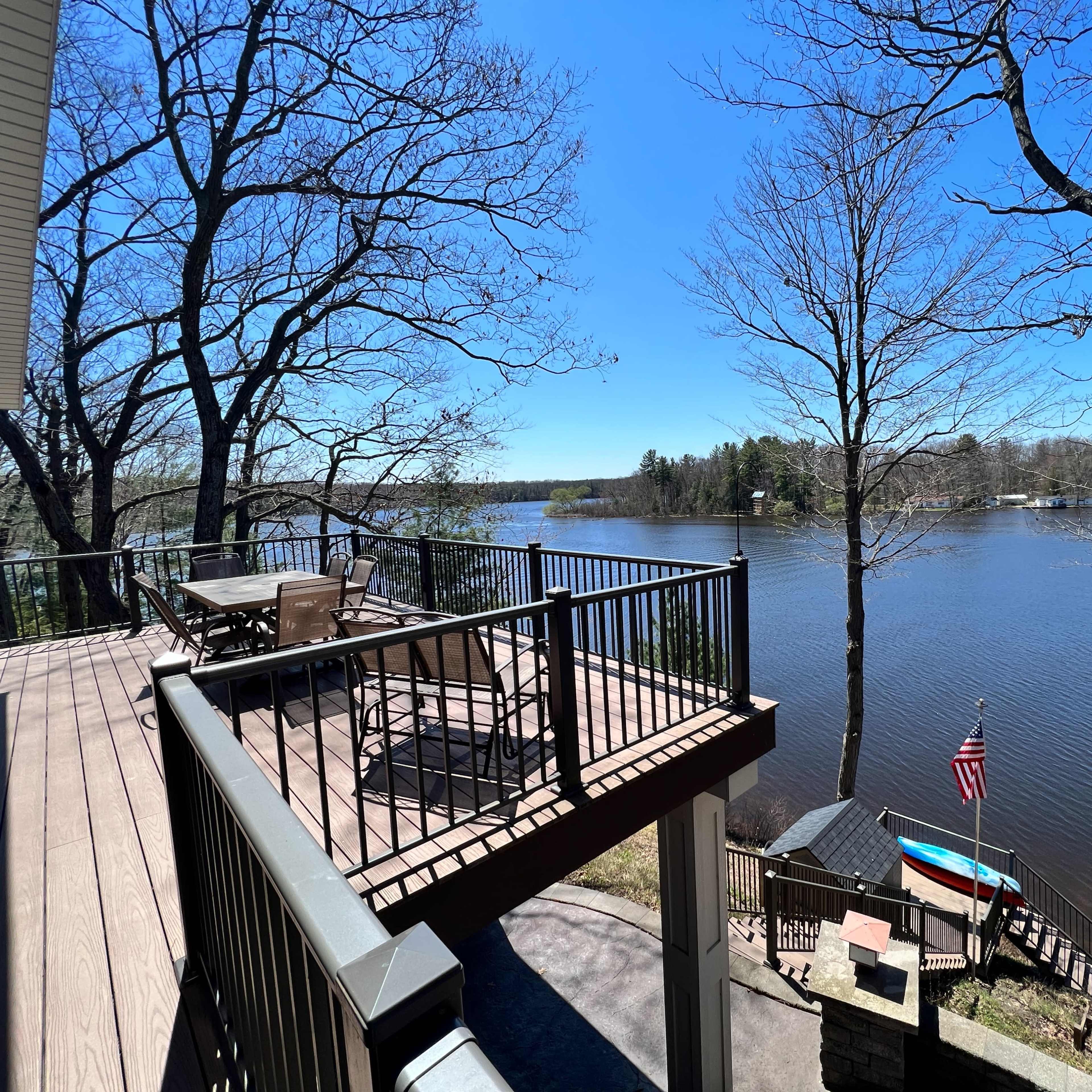 Riverfront home with 2 large outdoor areas with amazing views Image in , Stanwood, MI