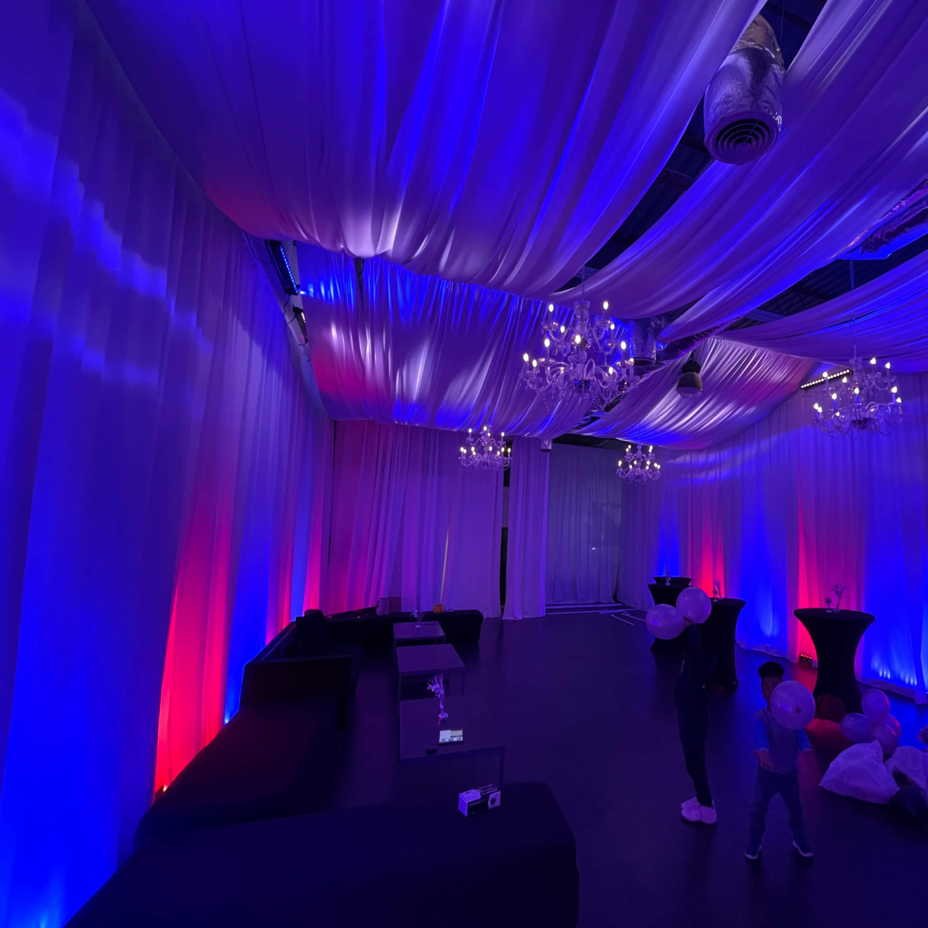 Fully Draped Midtown Flex Space for Production with Uplighting, Kitchen & More Image in Buckhead, Atlanta, GA