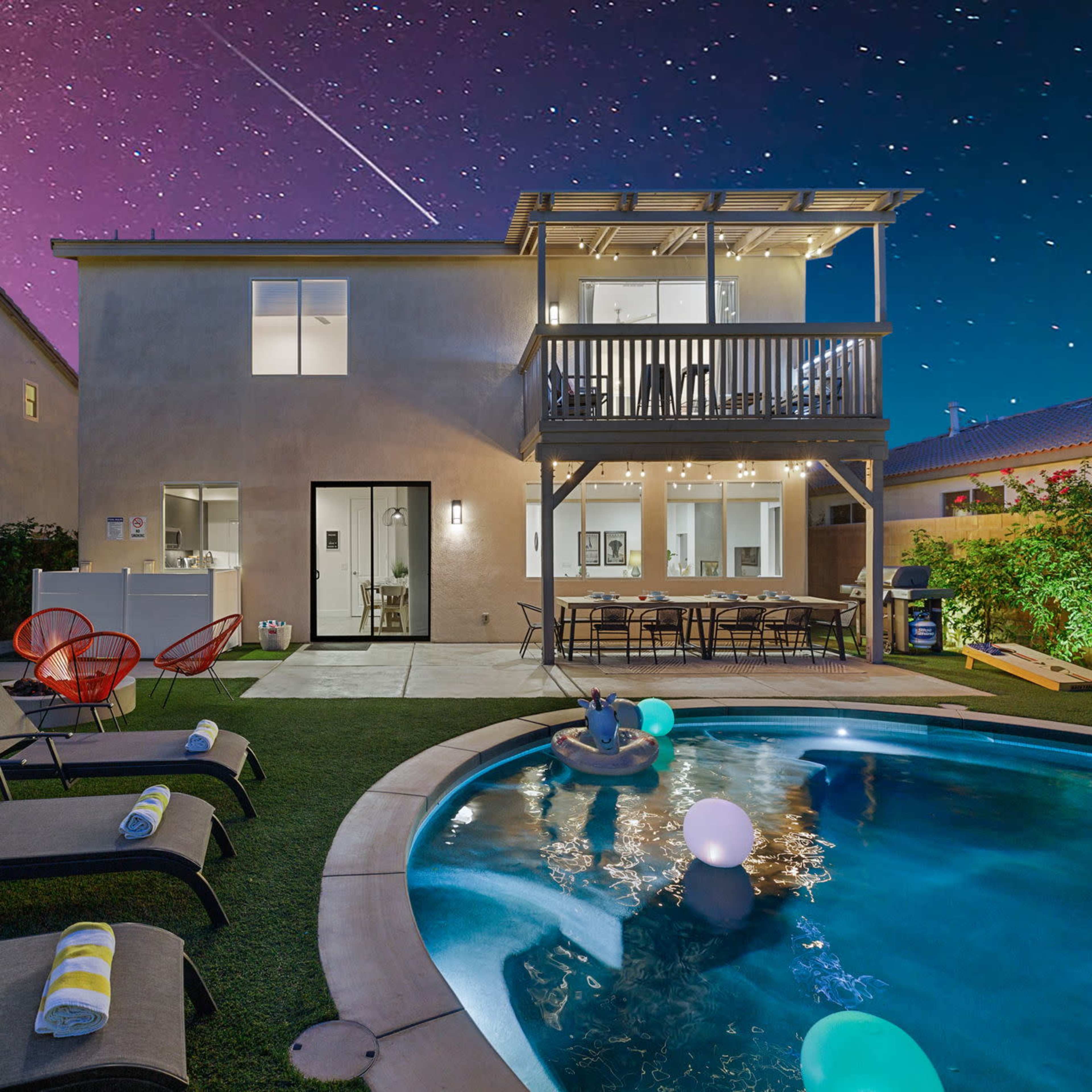 Infinity pool, game room, Palm Springs vacation home vibes Image in Indio, Indio, CA