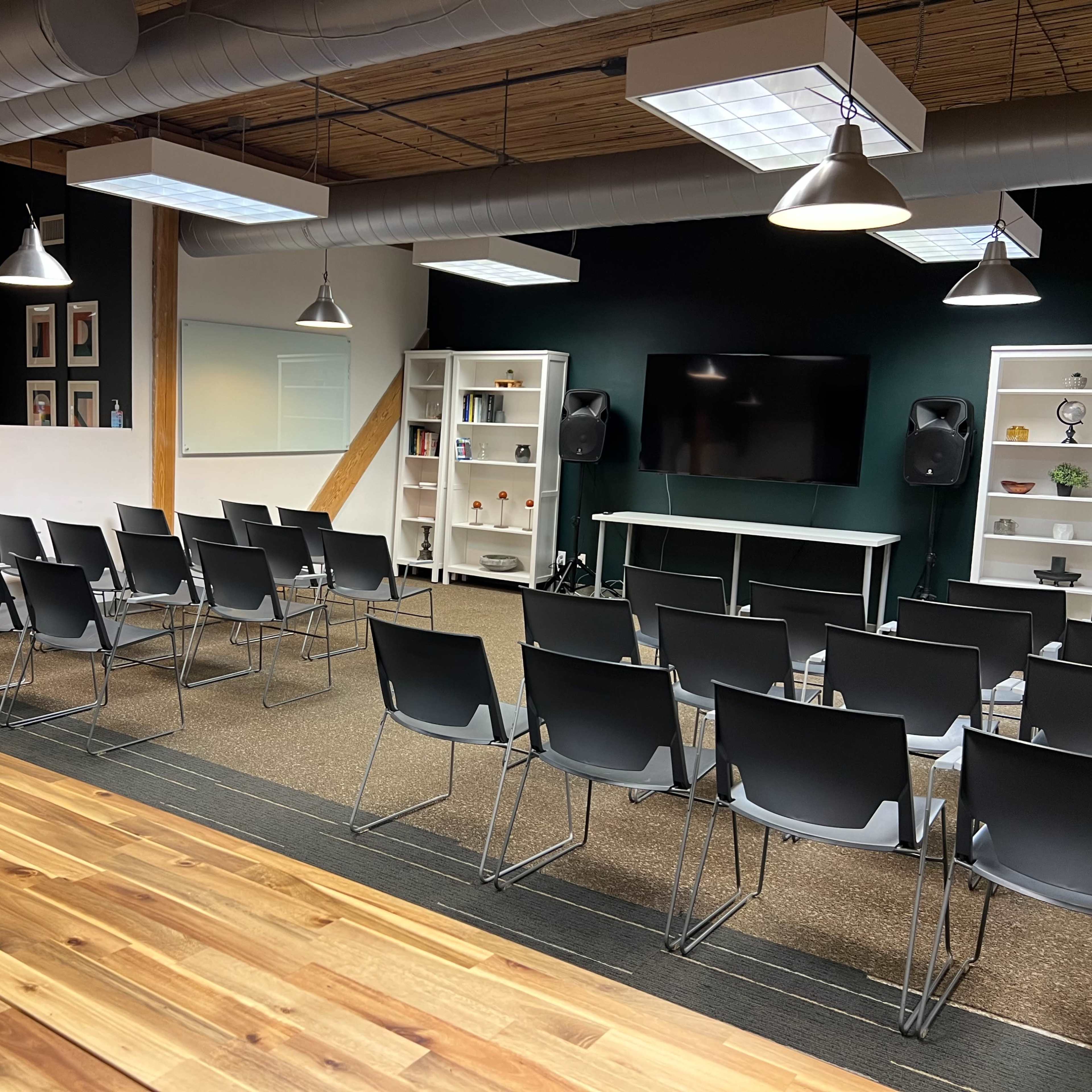 Spacious High-Ceiling Meeting Space w/ Rooftop & Space Needle Views - Exposed Wood Beams - Downtown Image in Belltown, Seattle, WA