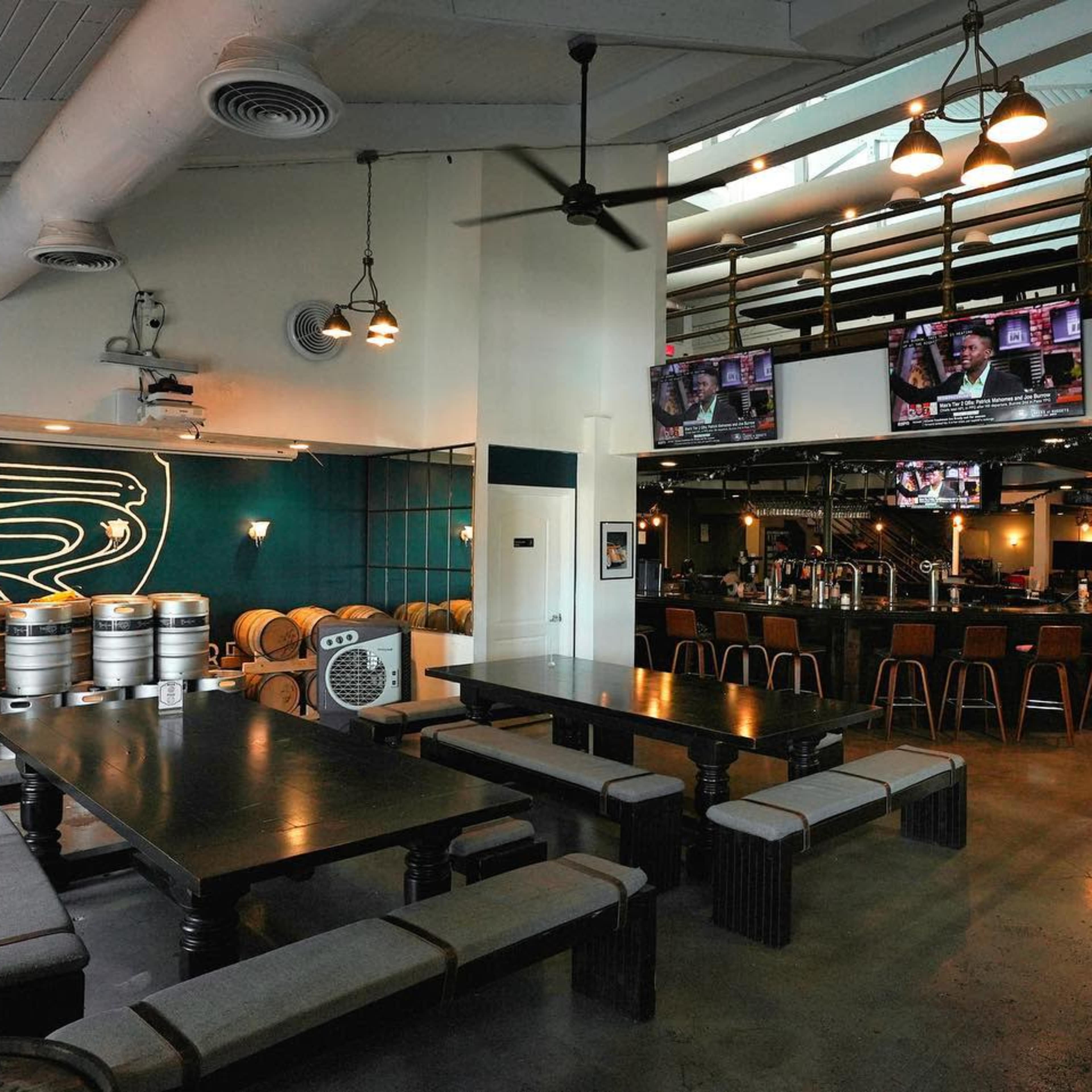 Private loft with bar in a big brewery/sport bar. Image in , Miami, FL