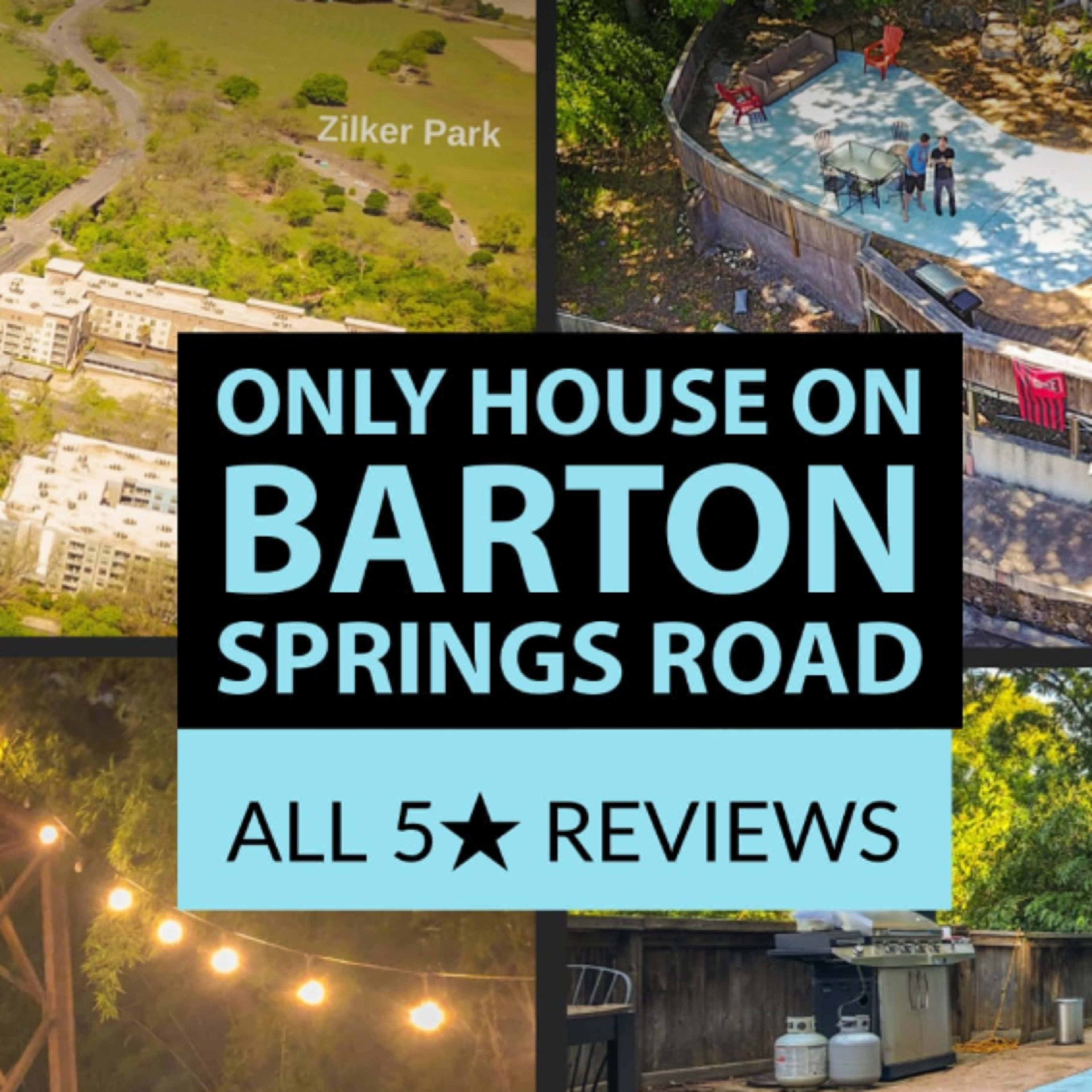 ★ Best ATX Location ★ 2,000 Sq Ft Patio w/ 65" TV, 10' Wide Heated Cowboy Pool Image in Zilker, Austin, TX