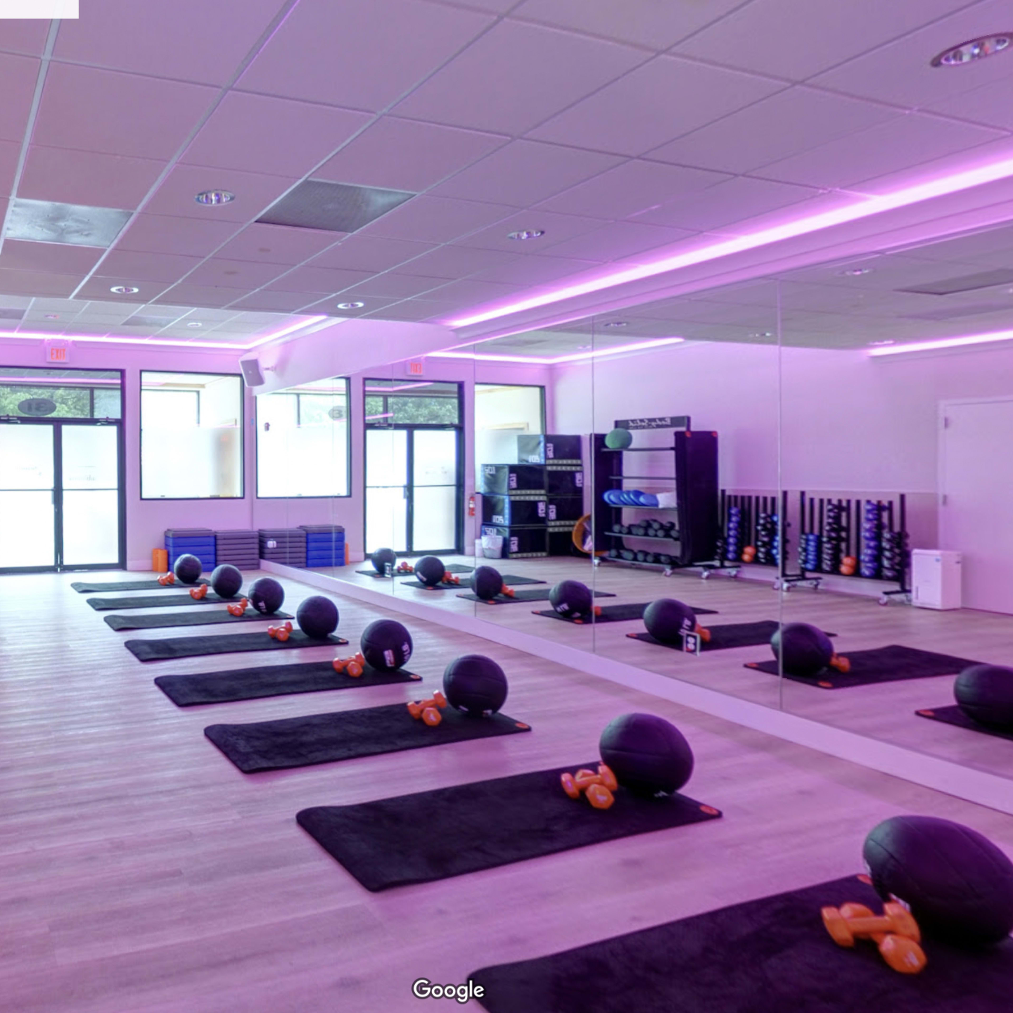 Open Luxe Fitness/Dance Studio with Neon Lighting Image in Summit, Summit, NJ