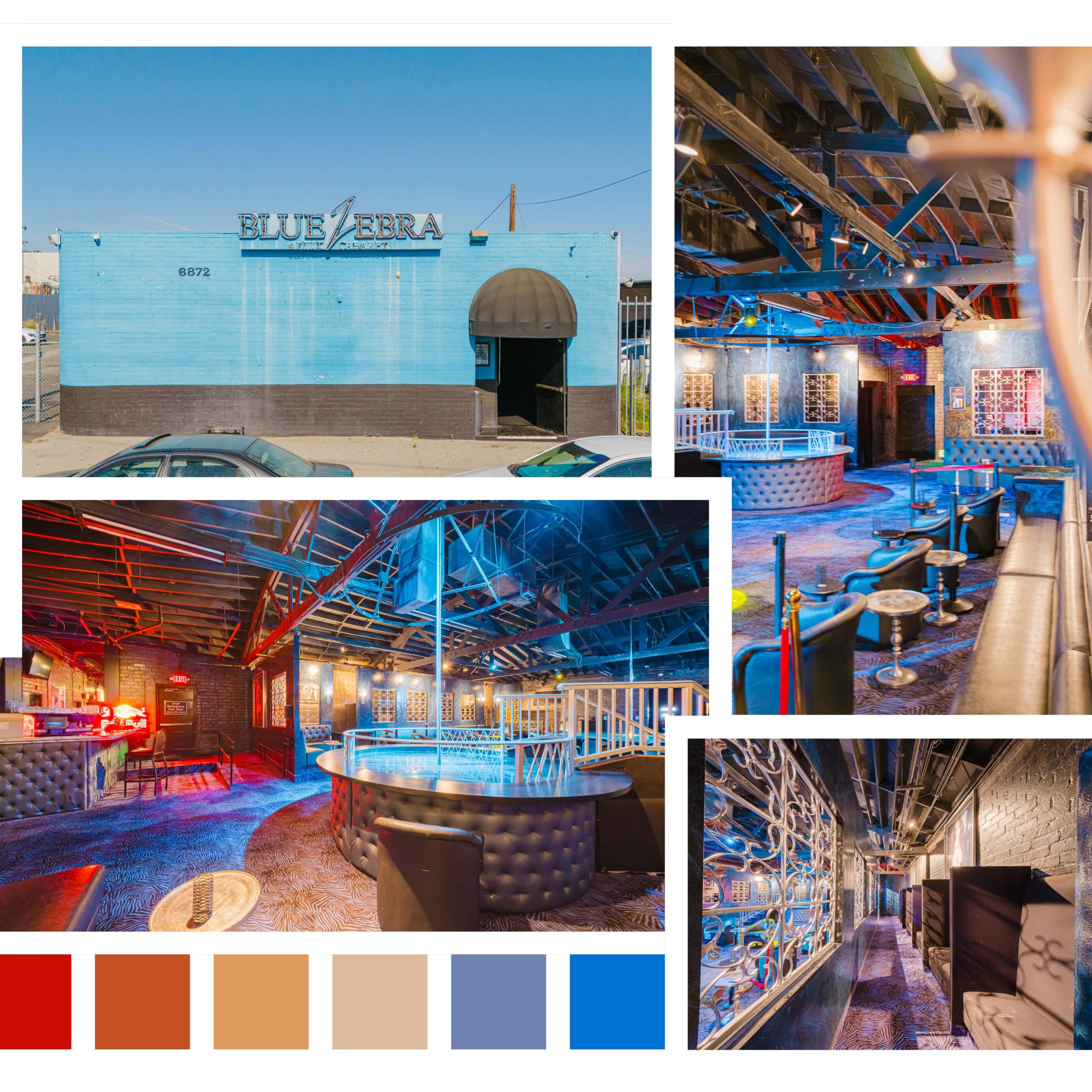 BLUE LIGHTS, ZEBRA NIGHTS: ICONIC GENTLEMAN’S Image in North Hollywood, Los Angeles, CA