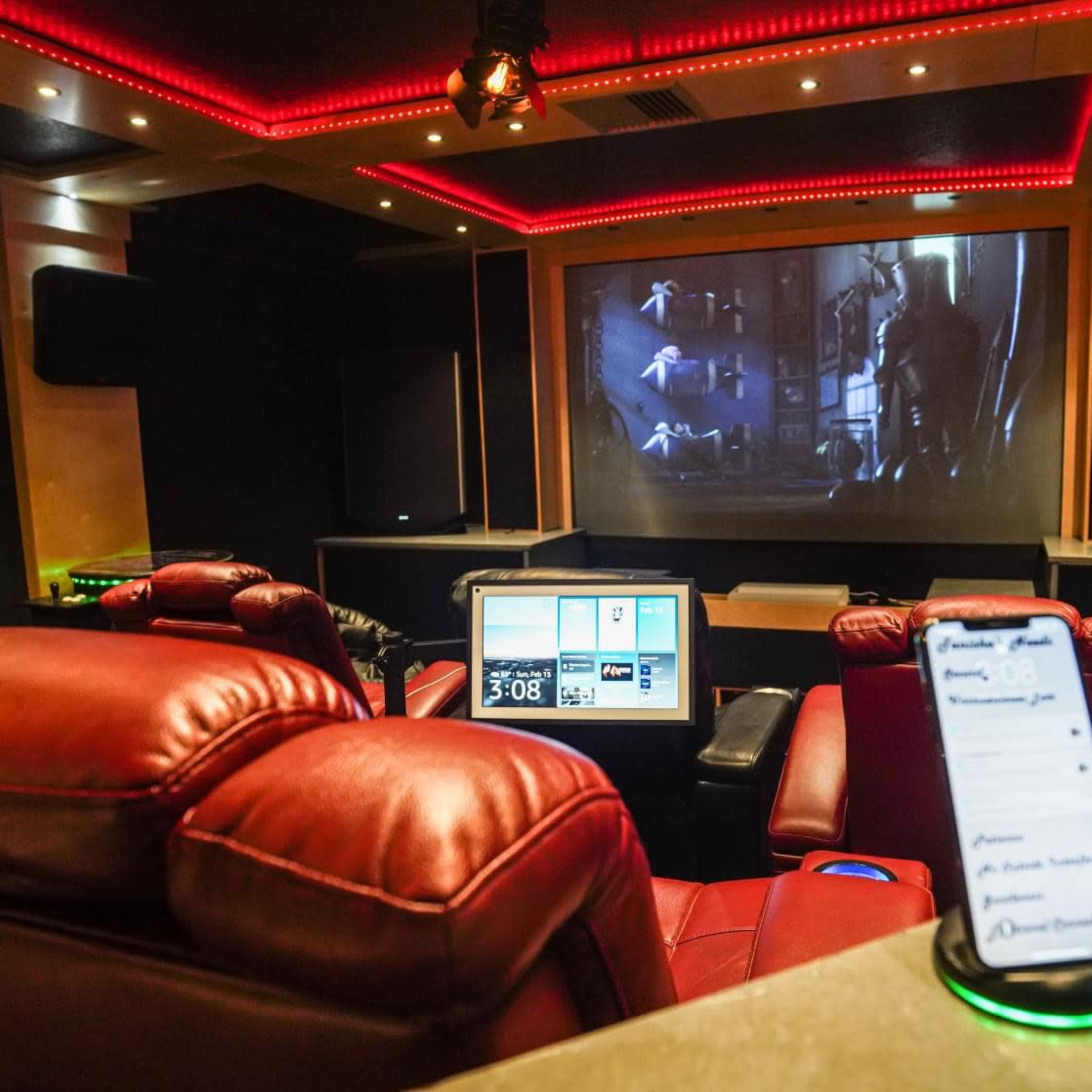 Suburb, small movie theater, in loft/ bonus room. Image in , Apopka, FL