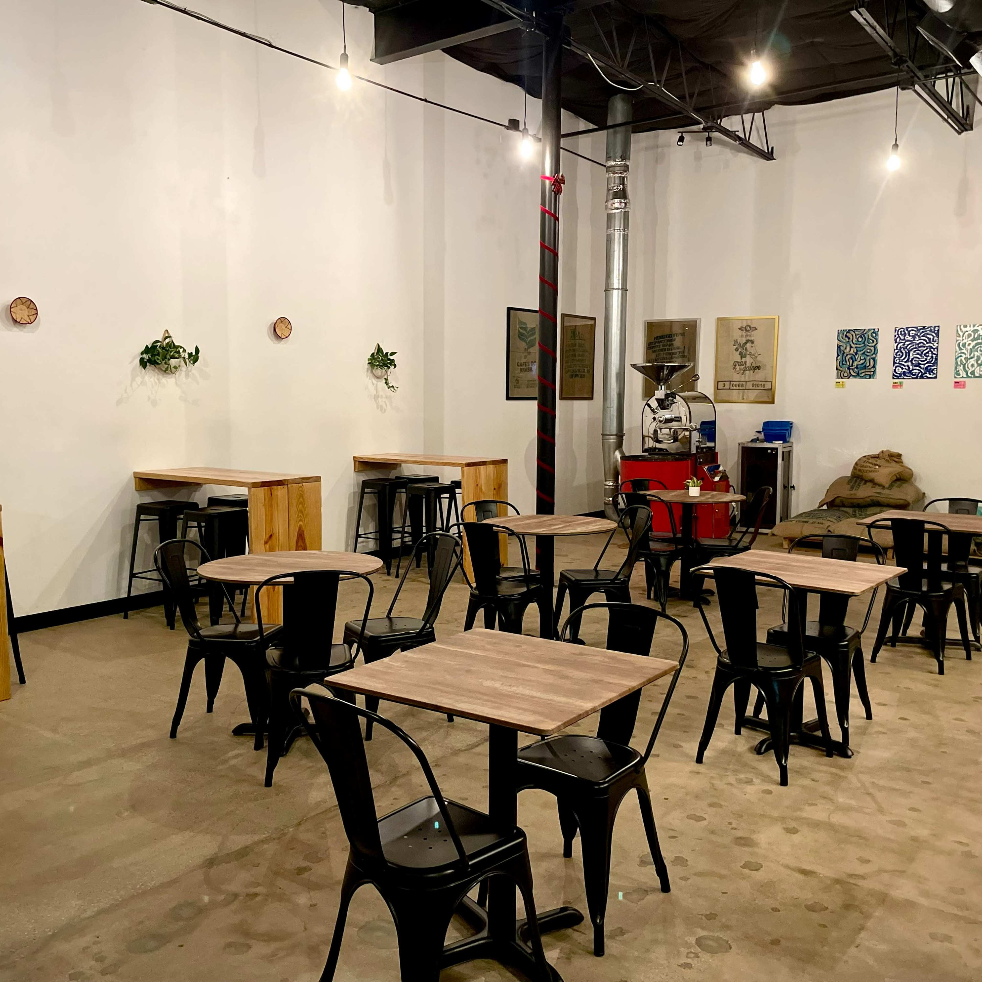 Spacious Coffee Shop & Roastery with Modern Industrial Interior Image in Far North Dallas, Dallas, TX