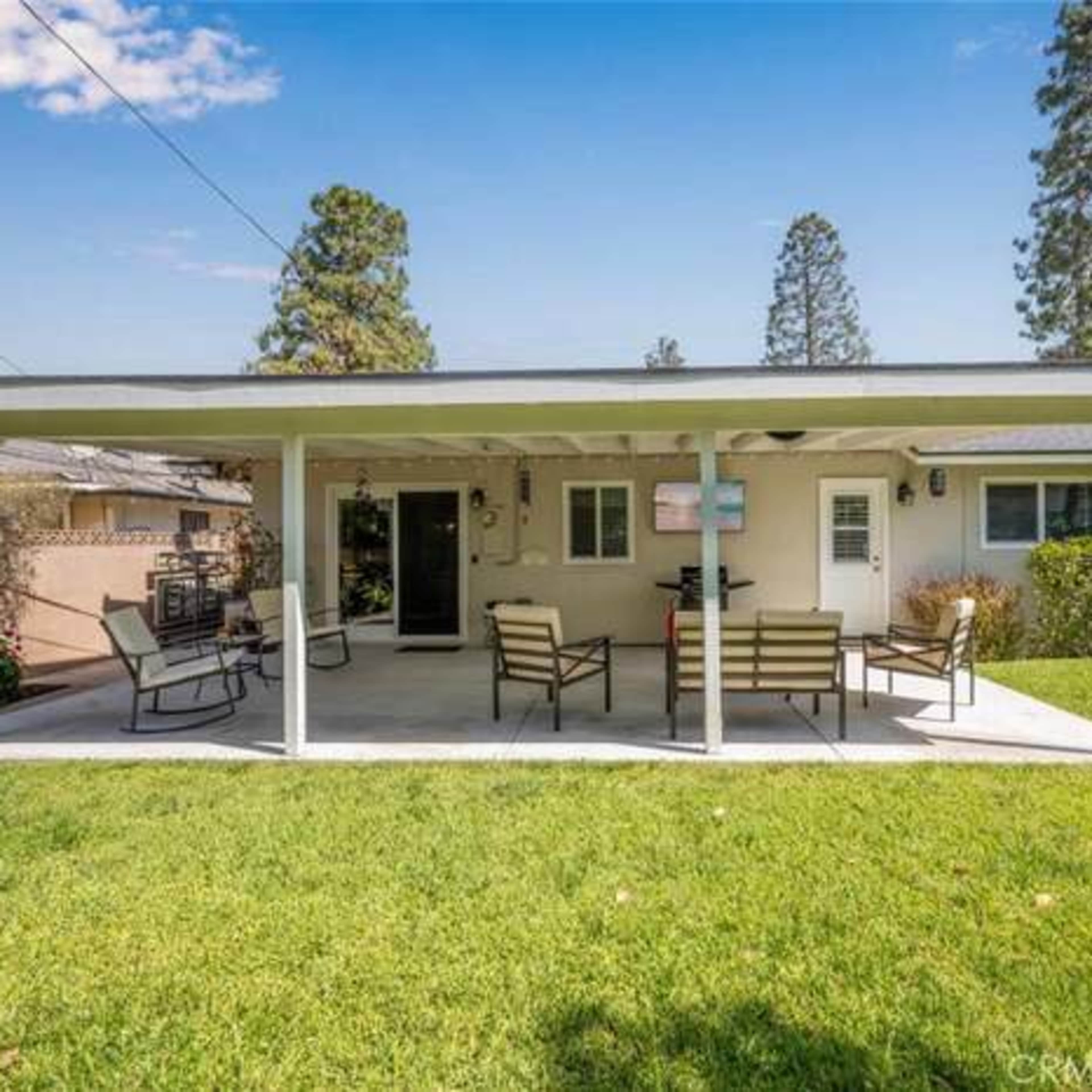 Spacious Charming Backyard with Patio Lights and Firepit Image in Garden Grove, Garden Grove, CA