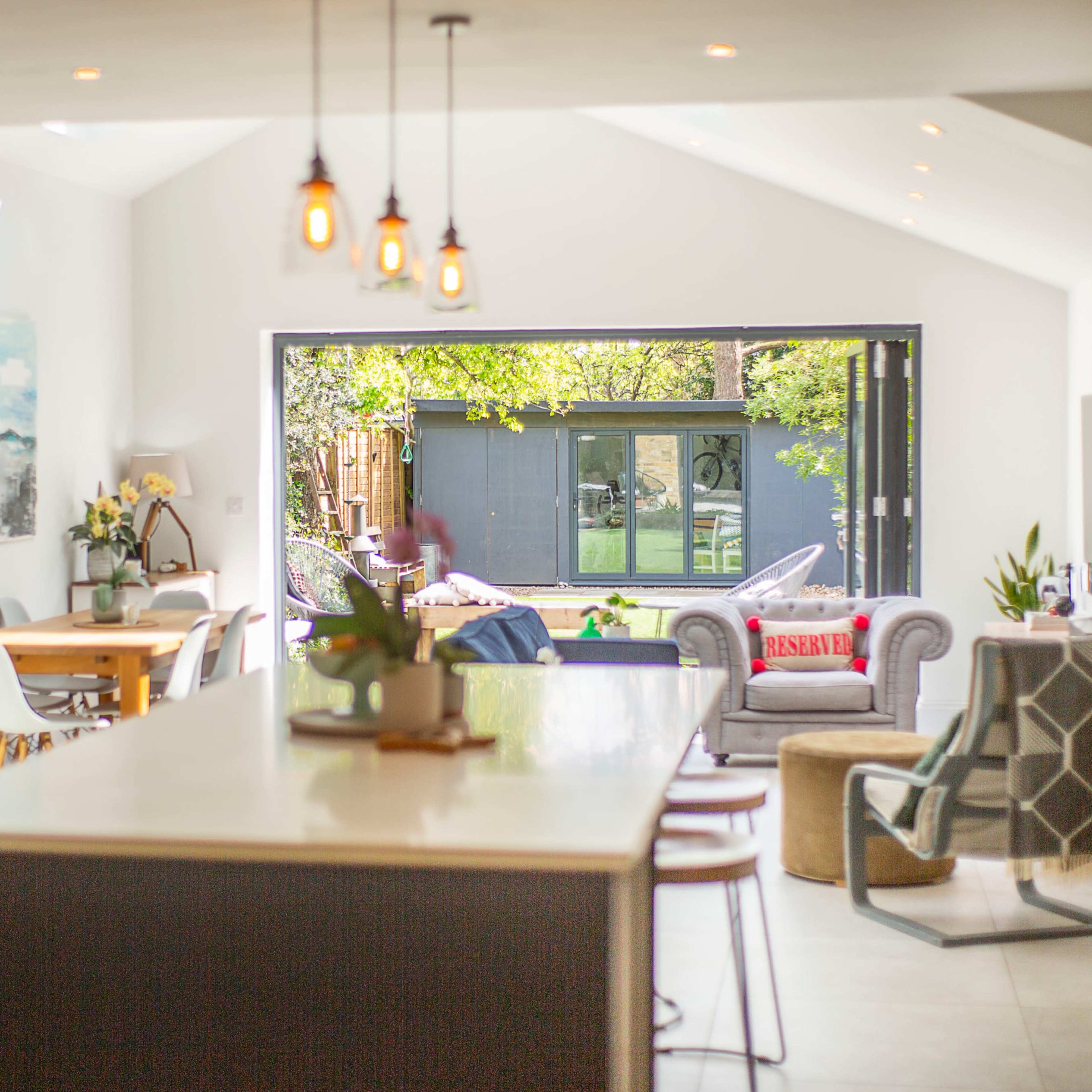 London light and modern kitchen space with big garden views Image in London, London, England