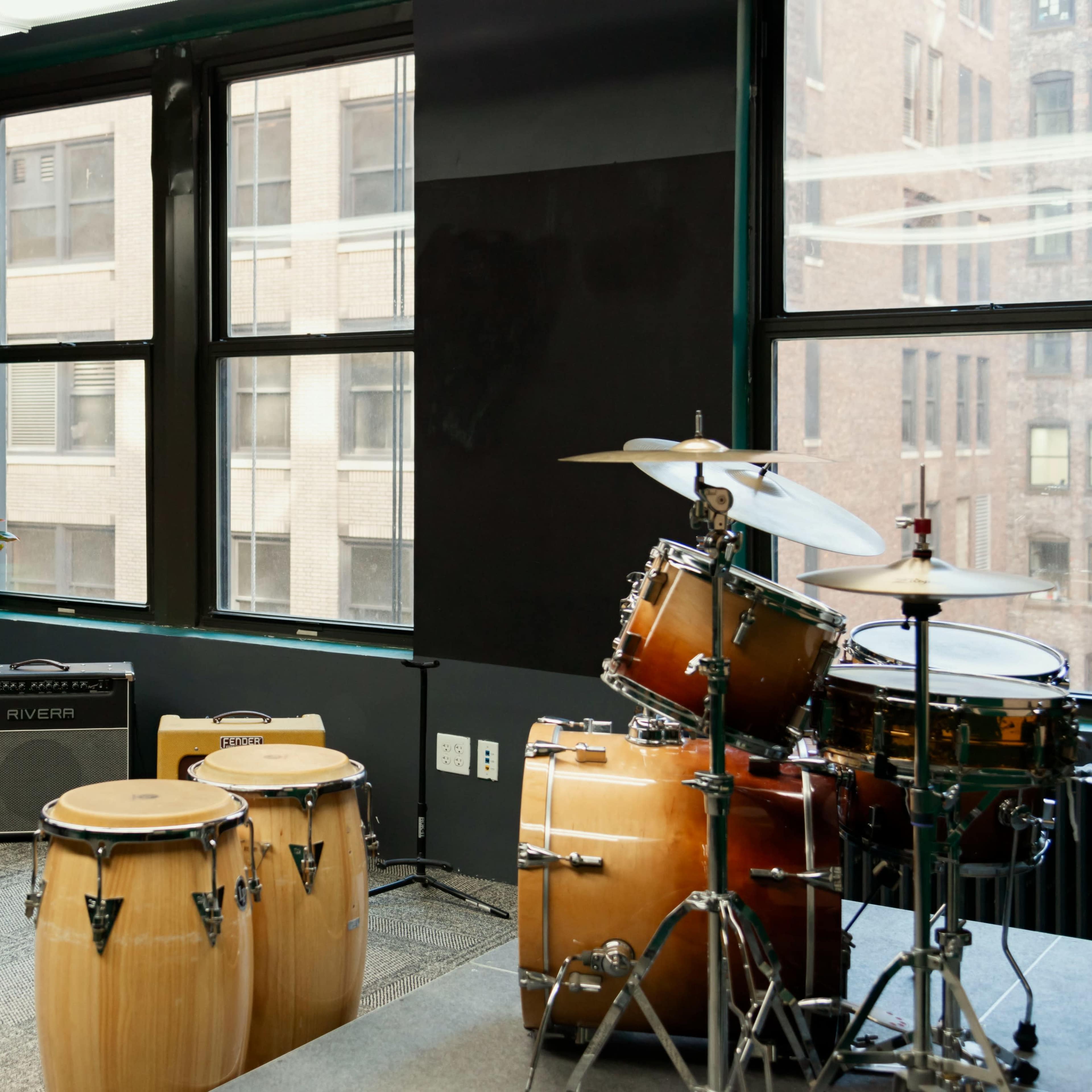Music Rehearsal Studio with Empire State Building View Image in Midtown Manhattan, New York, NY
