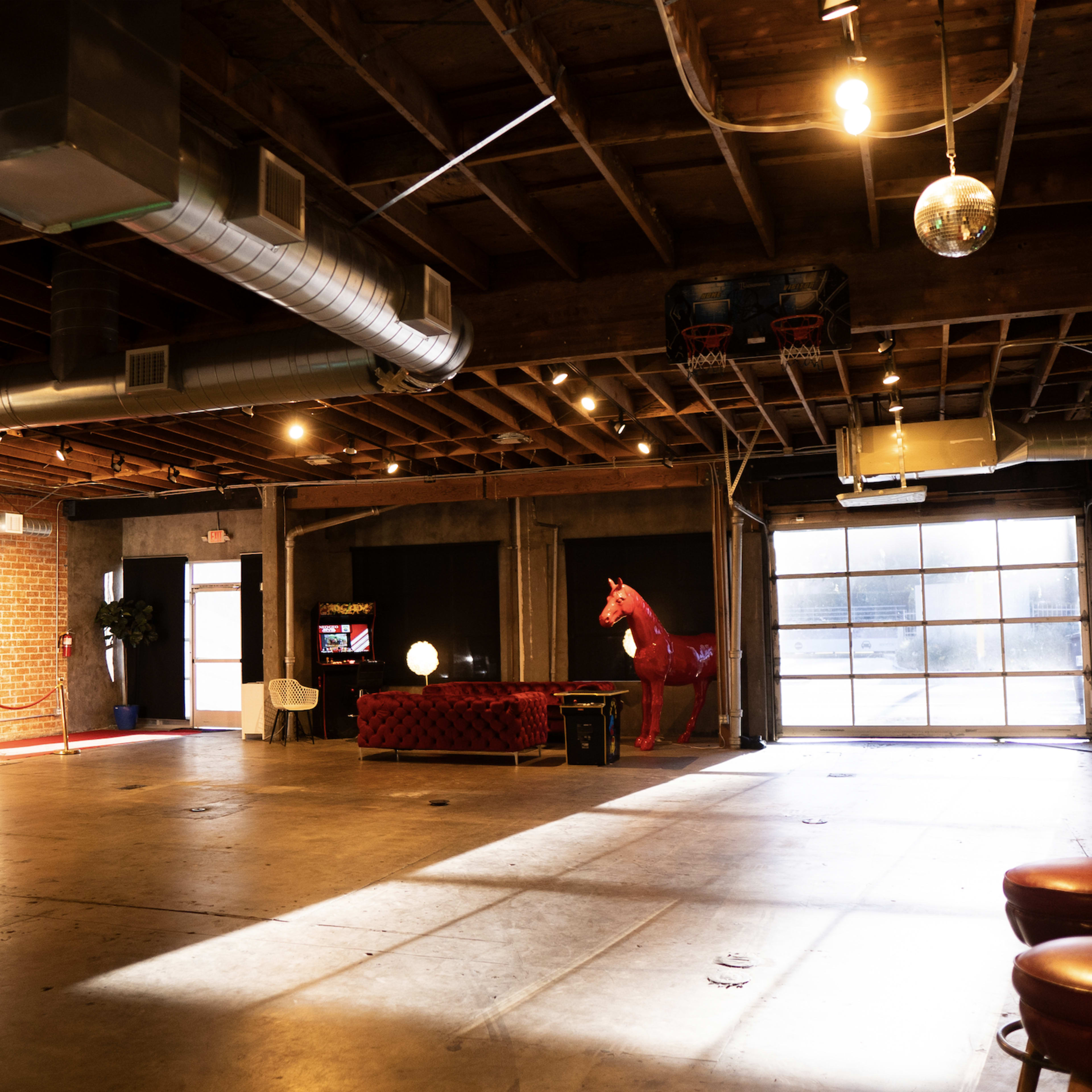 Unique & Spacious Flex Space with Stage | Sound System | Multiple Rooms | Red Carpet | Podcast Studio Image in Mid-City, Santa Monica, CA
