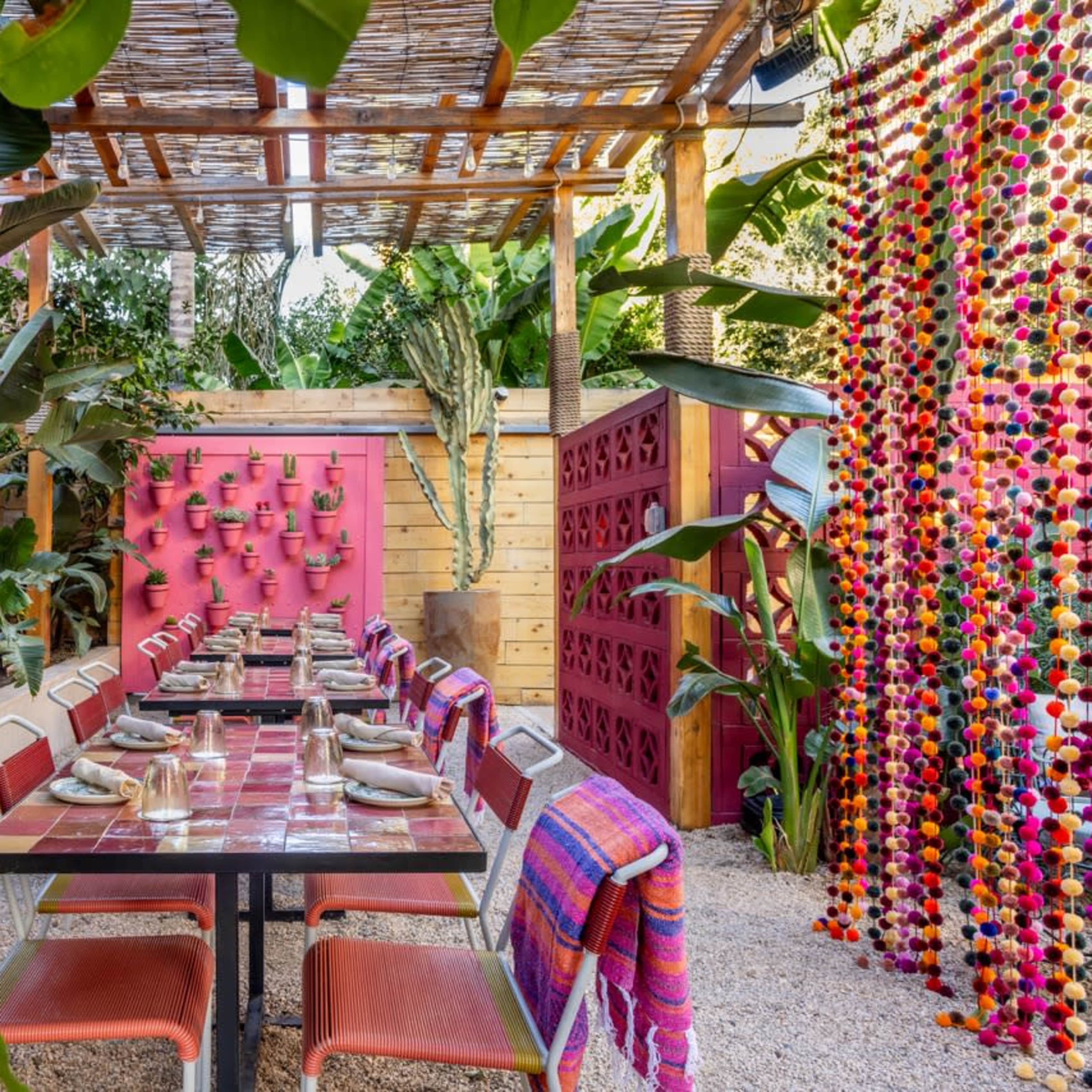 Tropical Patio space nestled between two buildings in the heart of Silverlake Image in Silver Lake, Los Angeles, CA