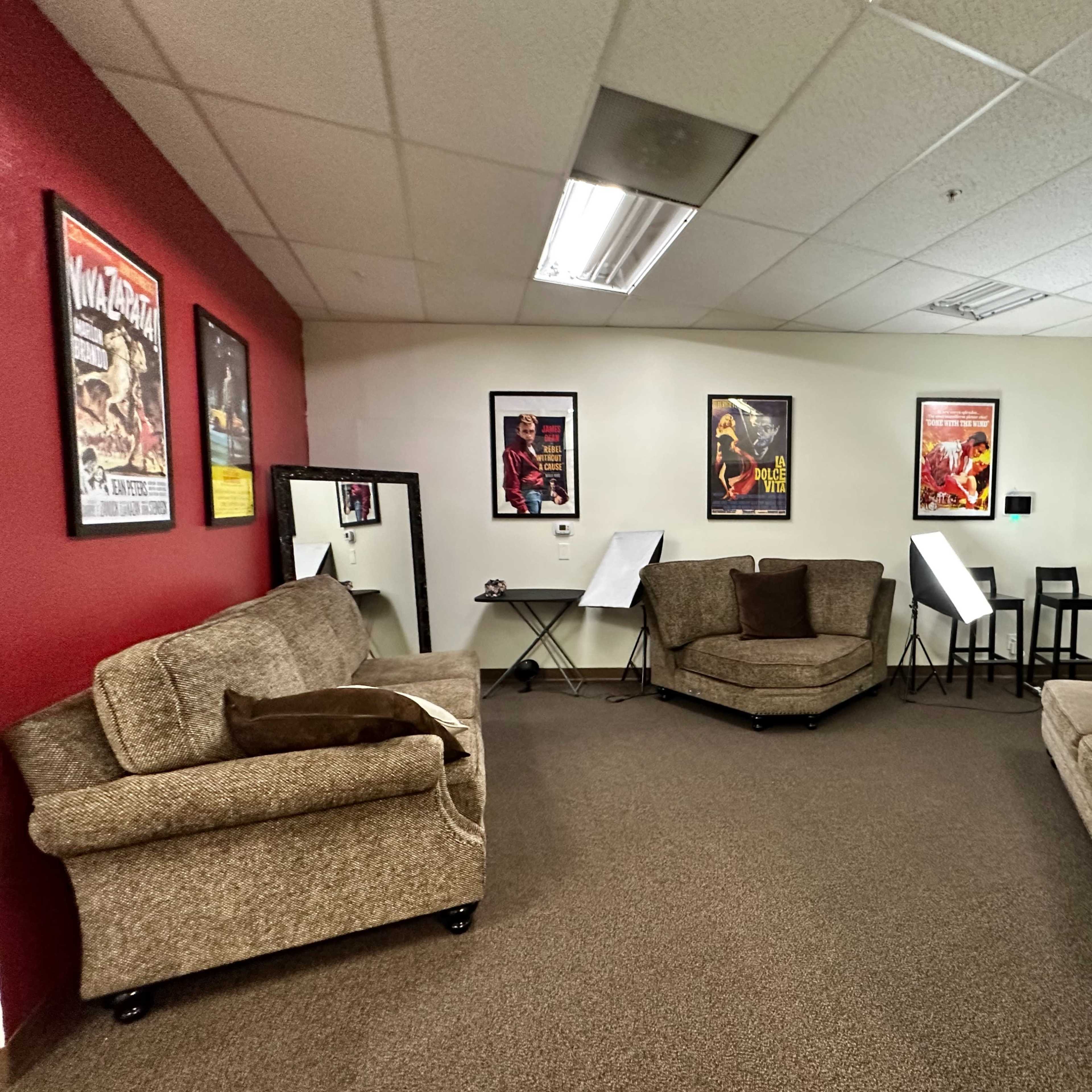 Inspirational Acting Studio with VO Booth, Risers, Projector, Lounge and Office Space in Downtown Costa Mesa Image in Costa Mesa, Costa Mesa, CA