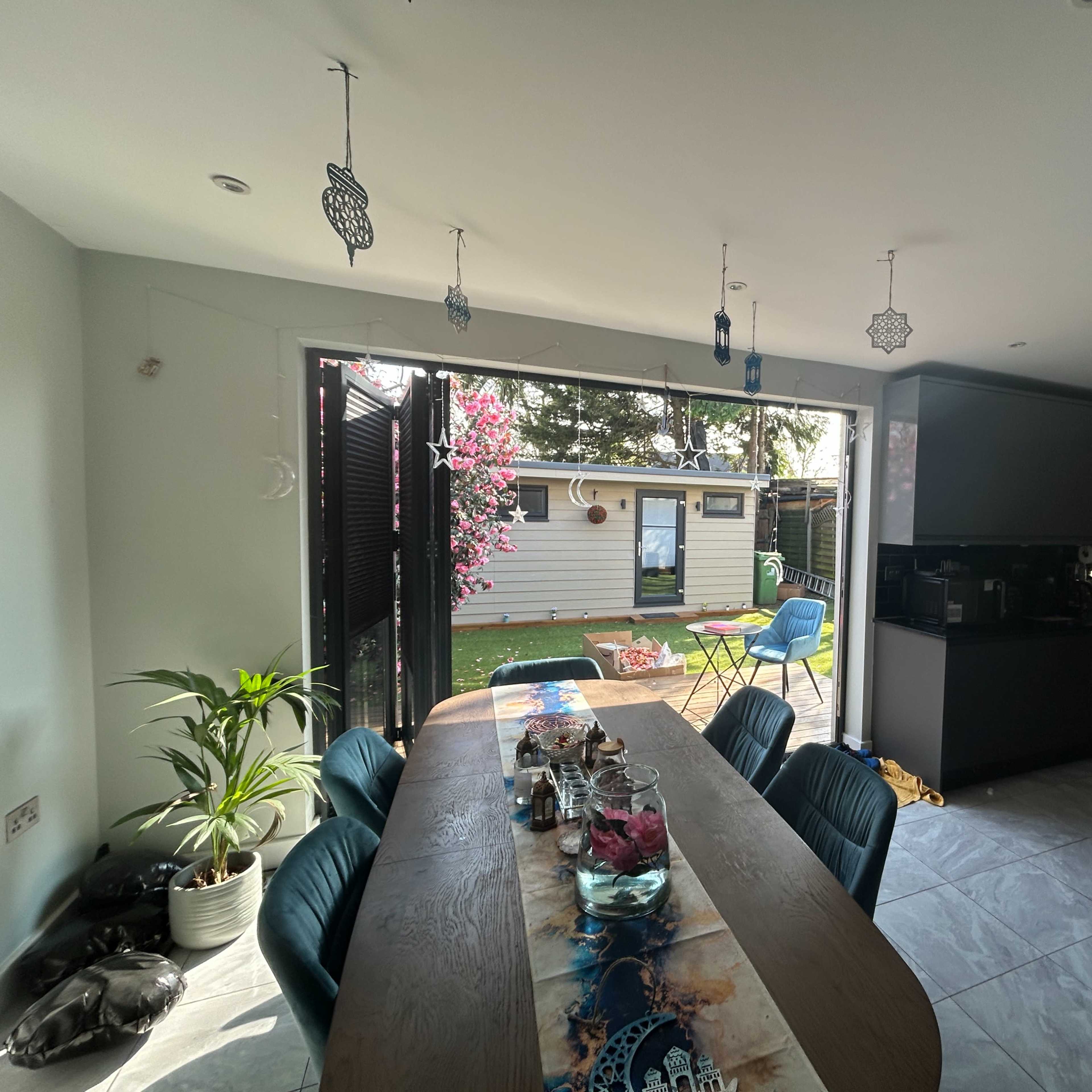 Modern living and dining space with large garden in central London Image in London, London, England