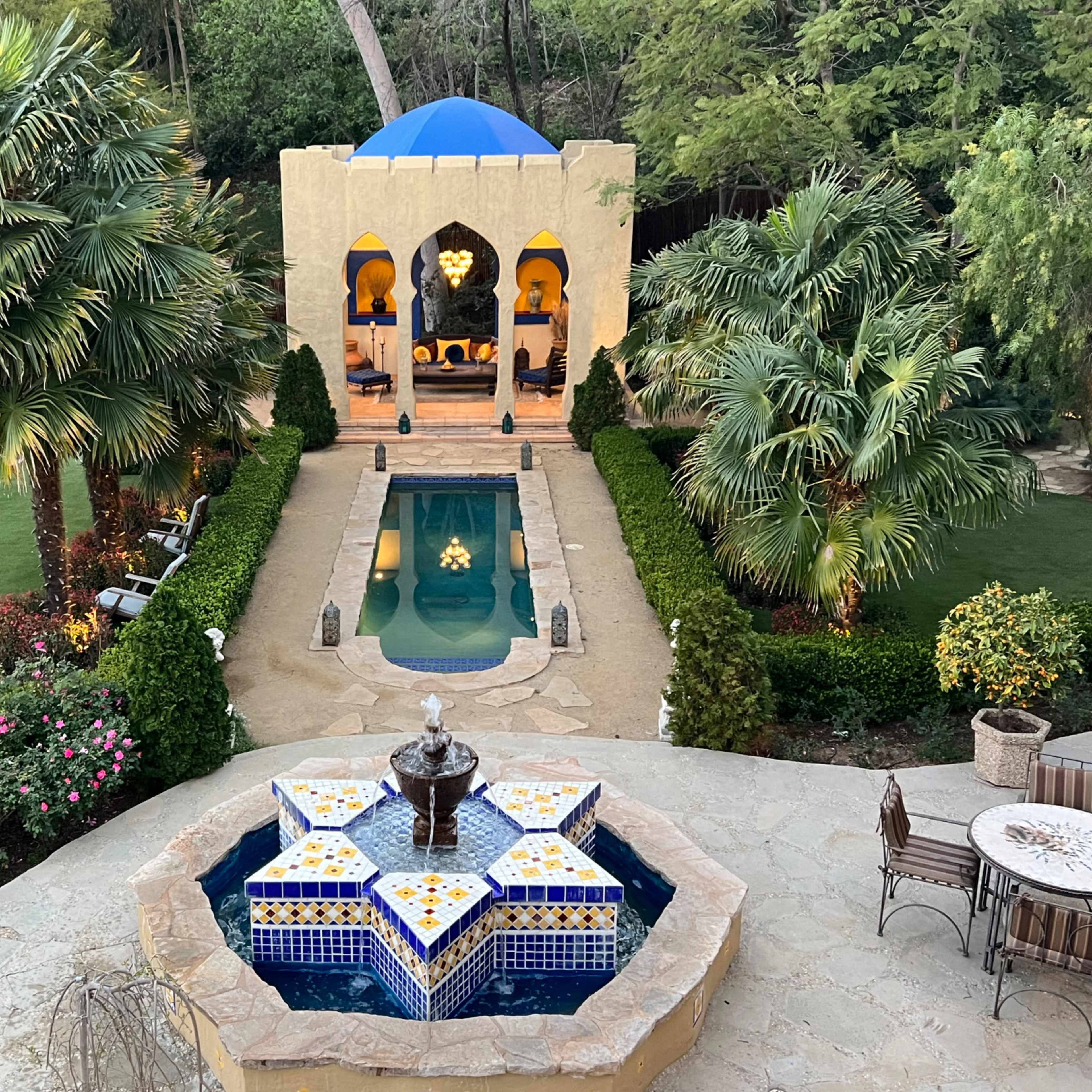 Hollywood Hills lush, resort-style, secluded, exotic, Moorish gardens perfect for commercial photo shoots, film and other productions Image in Central LA, Los Angeles, CA