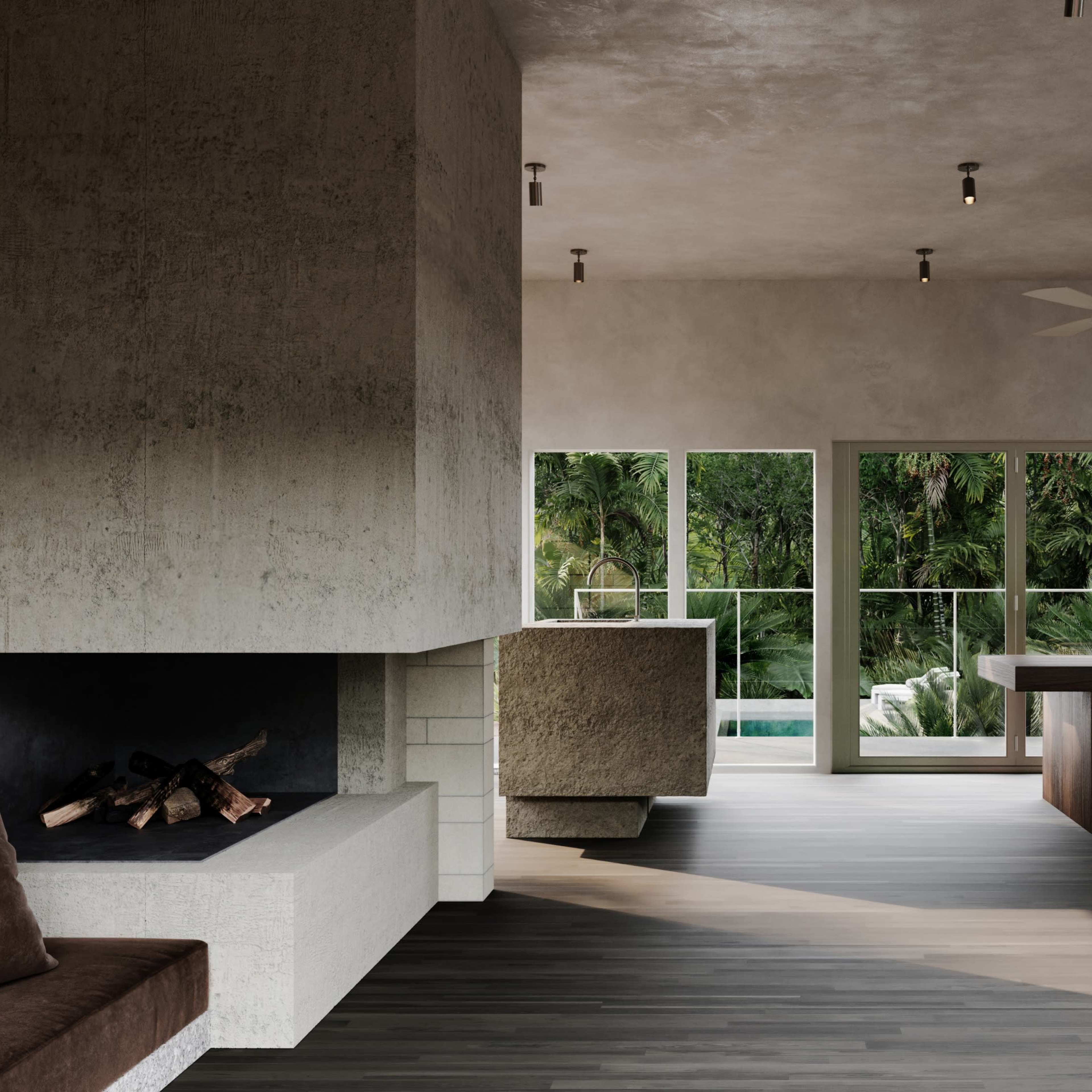 GAINESVILLE, FL: Concrete Tub Outside, Jungle Pool Image in Little Havana, Miami, FL