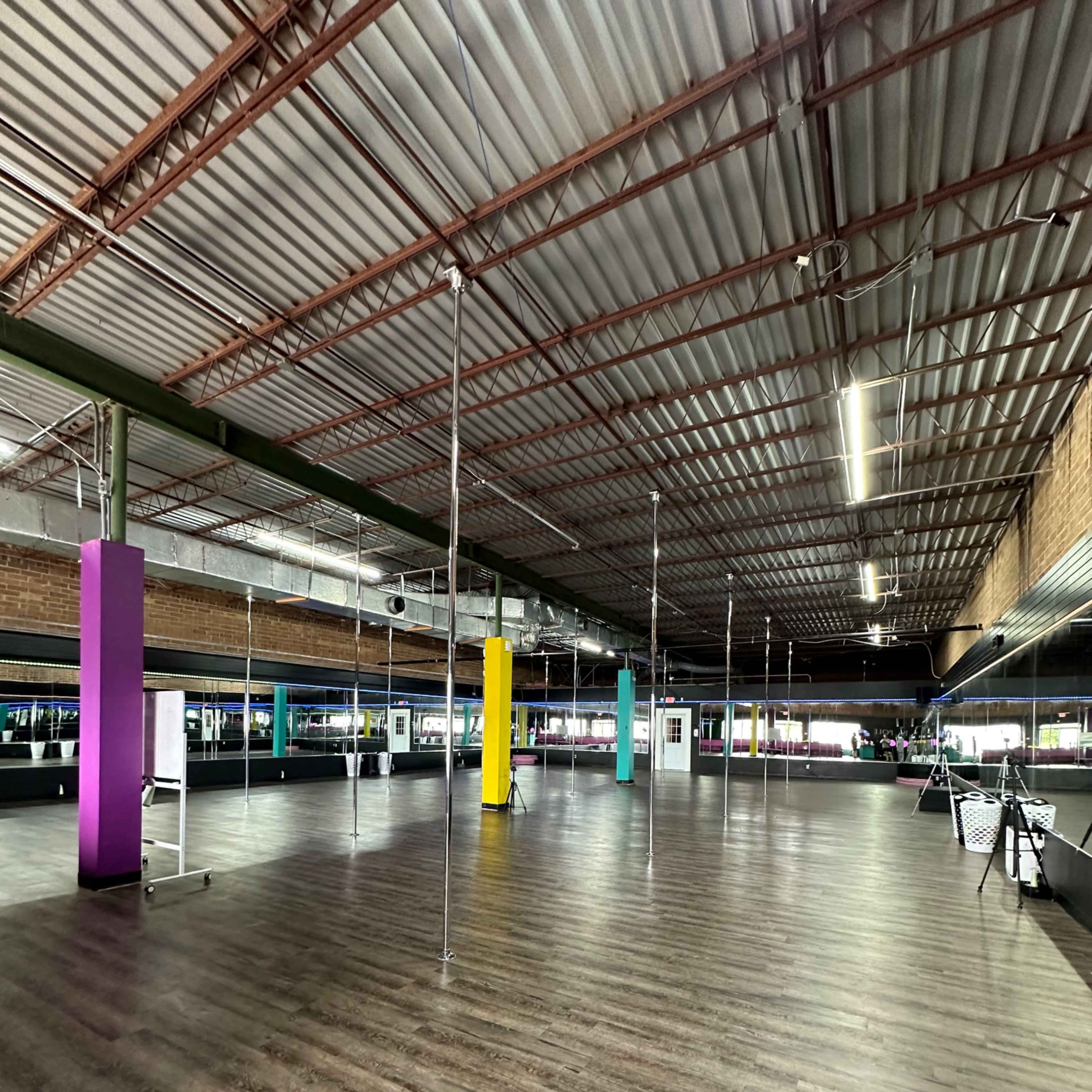 Large Spacious Open Concept Aerial Dance Studio with Full Length Mirrors Image in Burlington, Burlington, NC