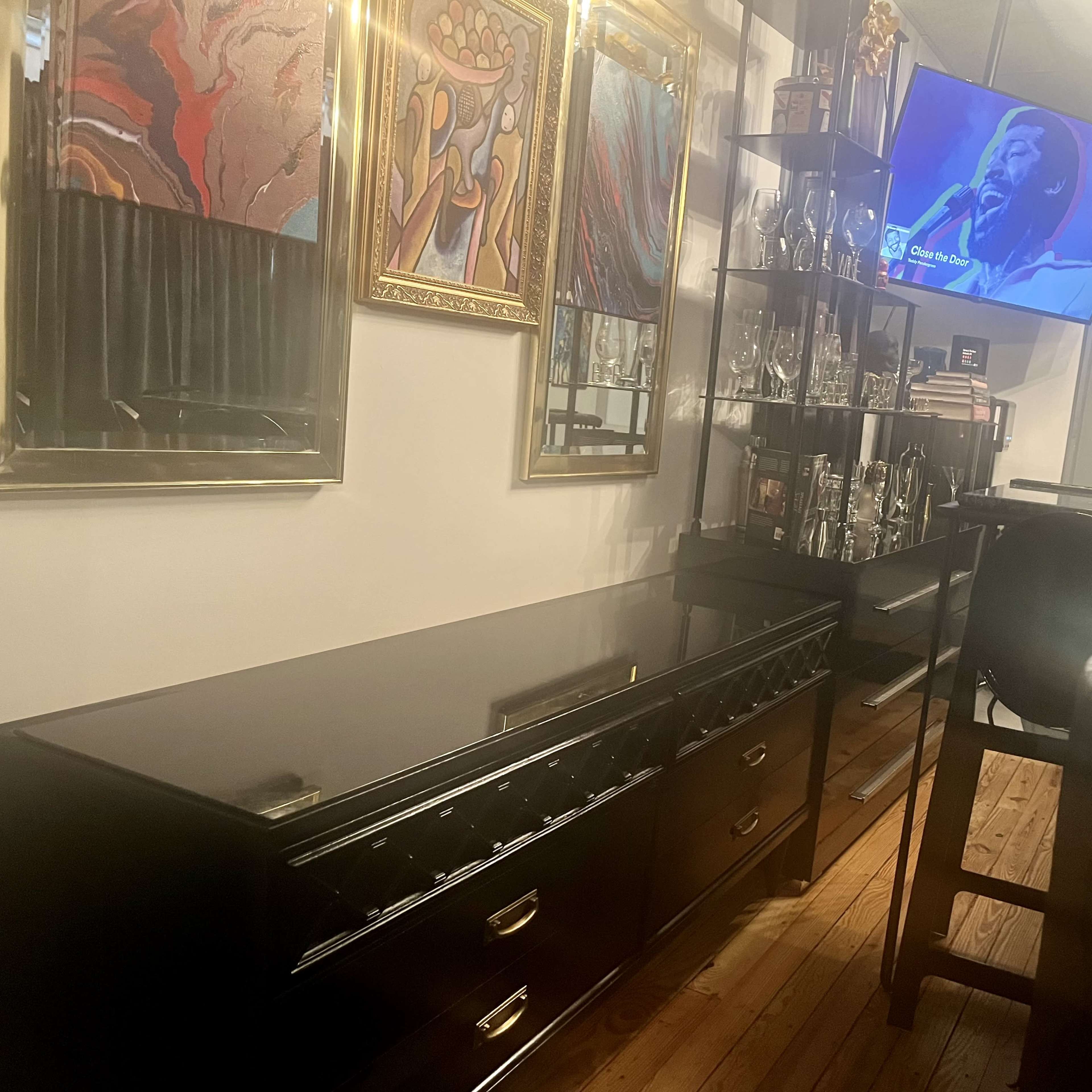 Modern Private Lounge w/ Bar & Kitchenette for your next Production Image in Jenkintown, Jenkintown, PA
