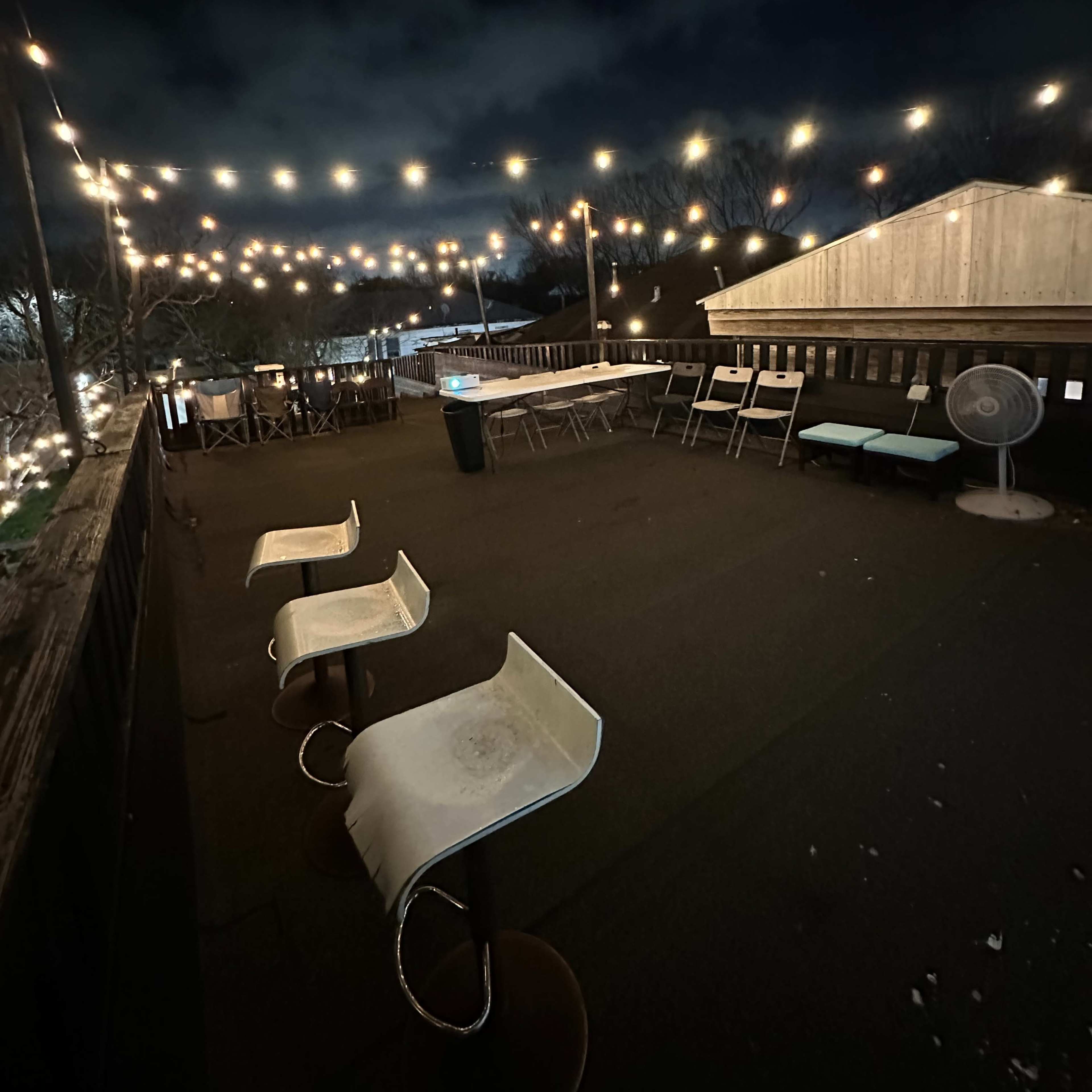 Rooftop Deck with Skyline View and Backyard with Stage Image in Greater Eastwood, Houston, TX