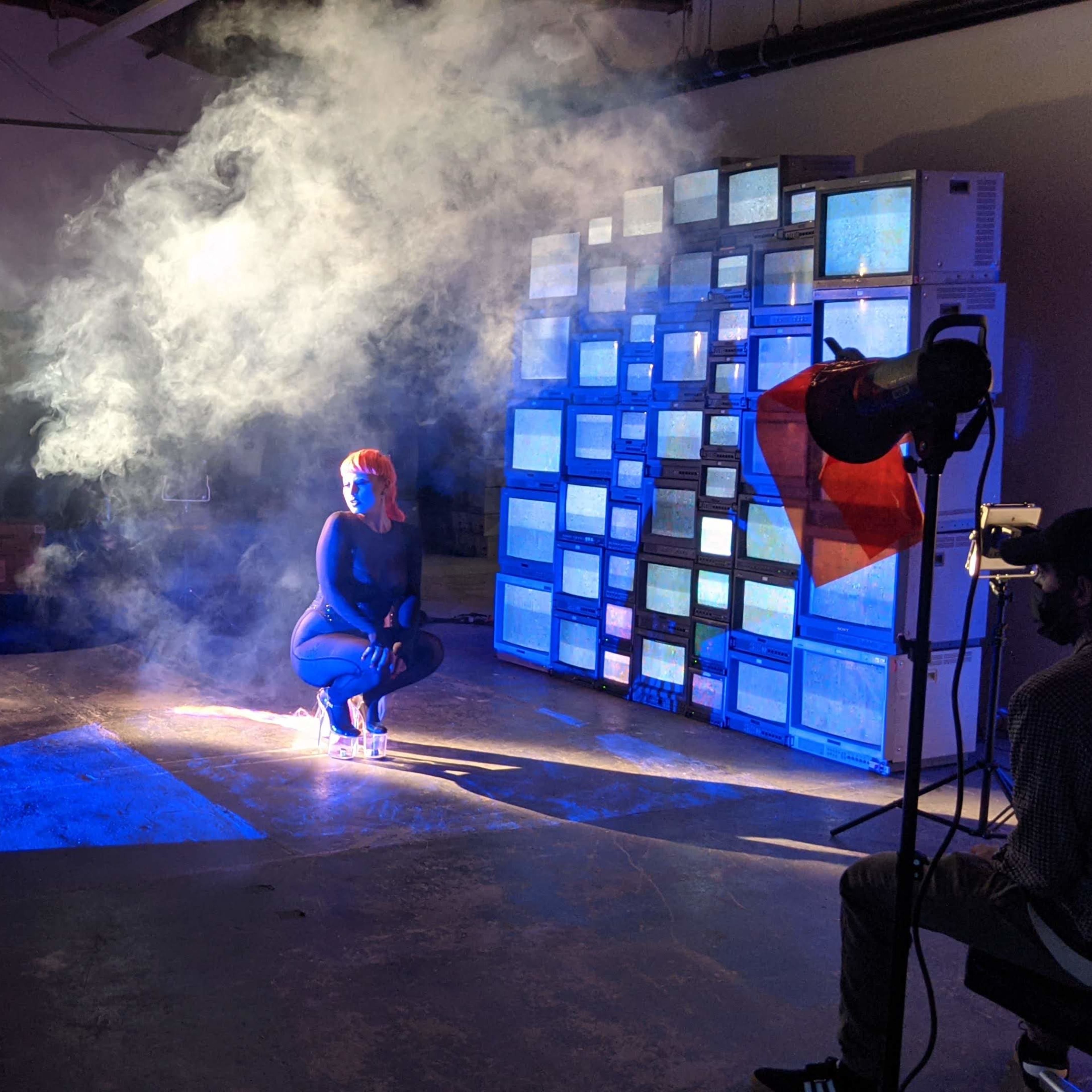 Spacious Creative Video Studio with Tech Team, Props & Custom Vintage TV Wall Image in East Los Angeles, Los Angeles, CA