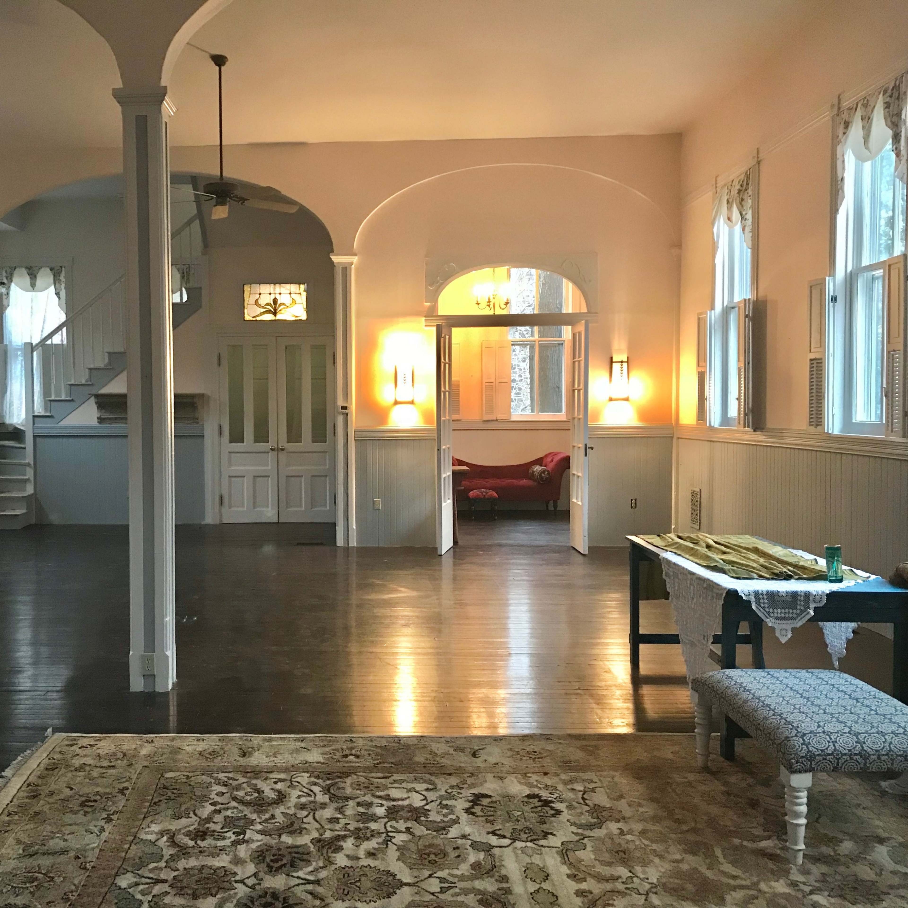 Church-like historic home with great room cathedral ceilings and stage near picturesque Gwynn Falls Image in Dickeyville, Baltimore, MD