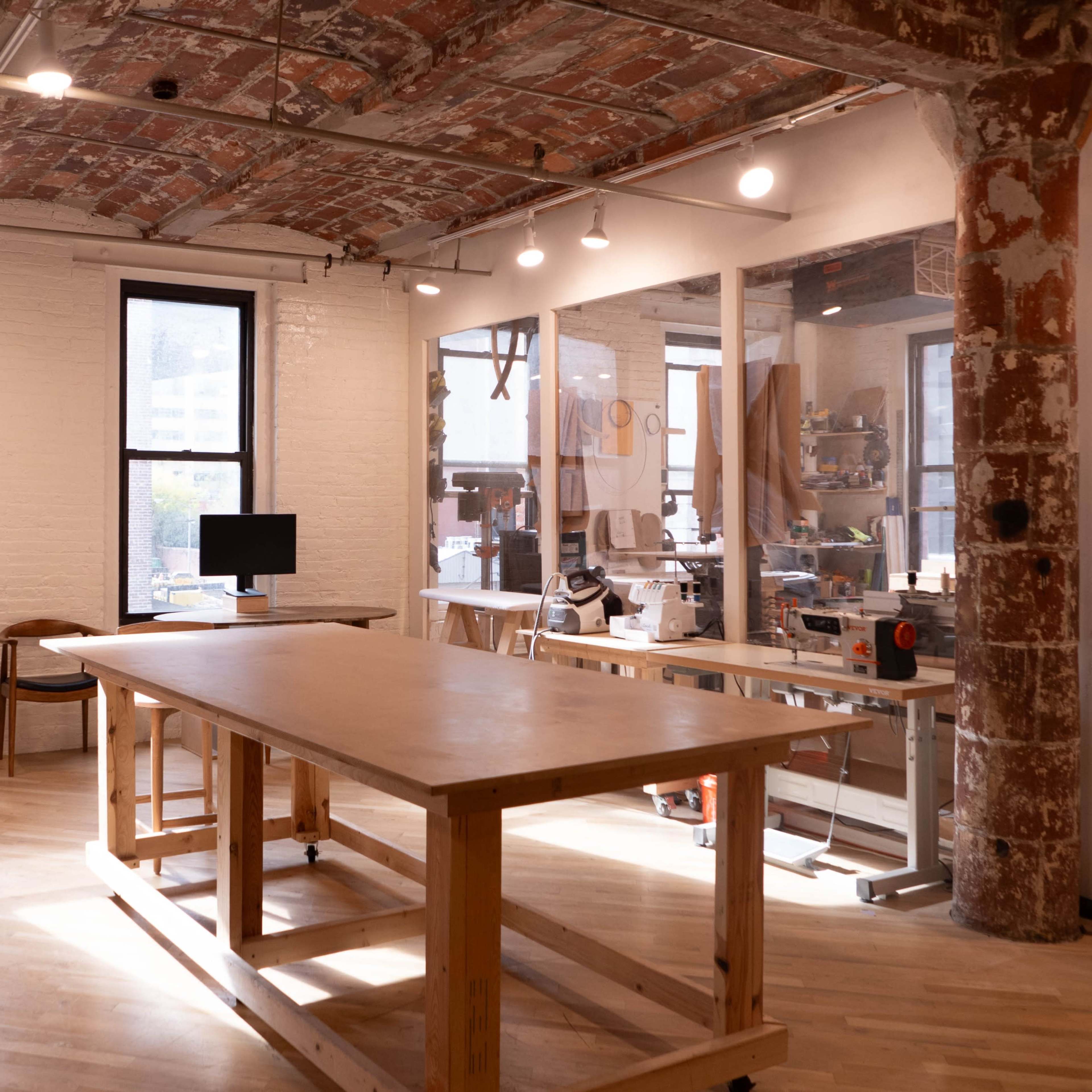 Sunny Bright Corner Studio with Wood Workshop & Design Space Image in Dumbo, Brooklyn, NY