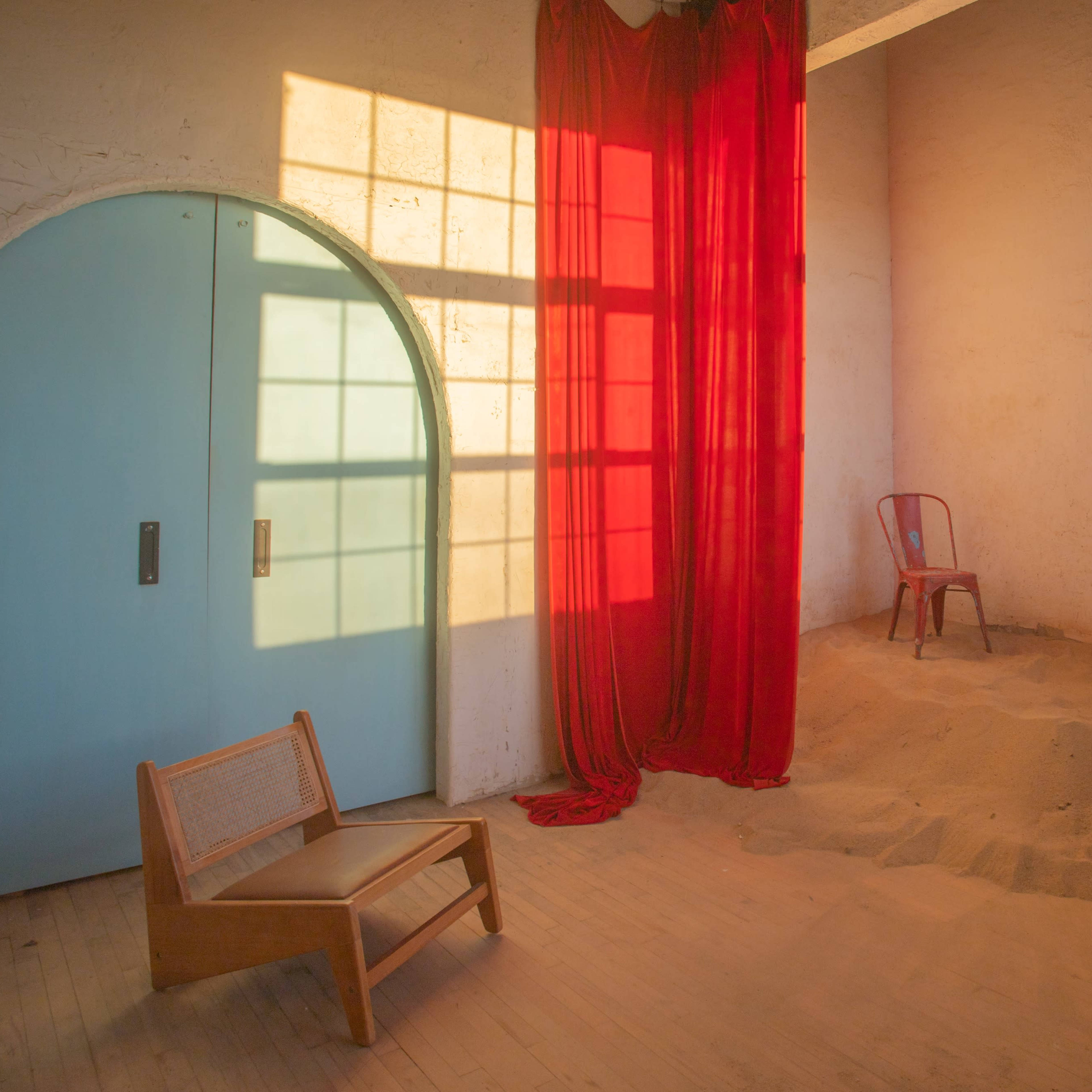 Sunny Photo Studio with Sand Image in Bushwick, Brooklyn, NY