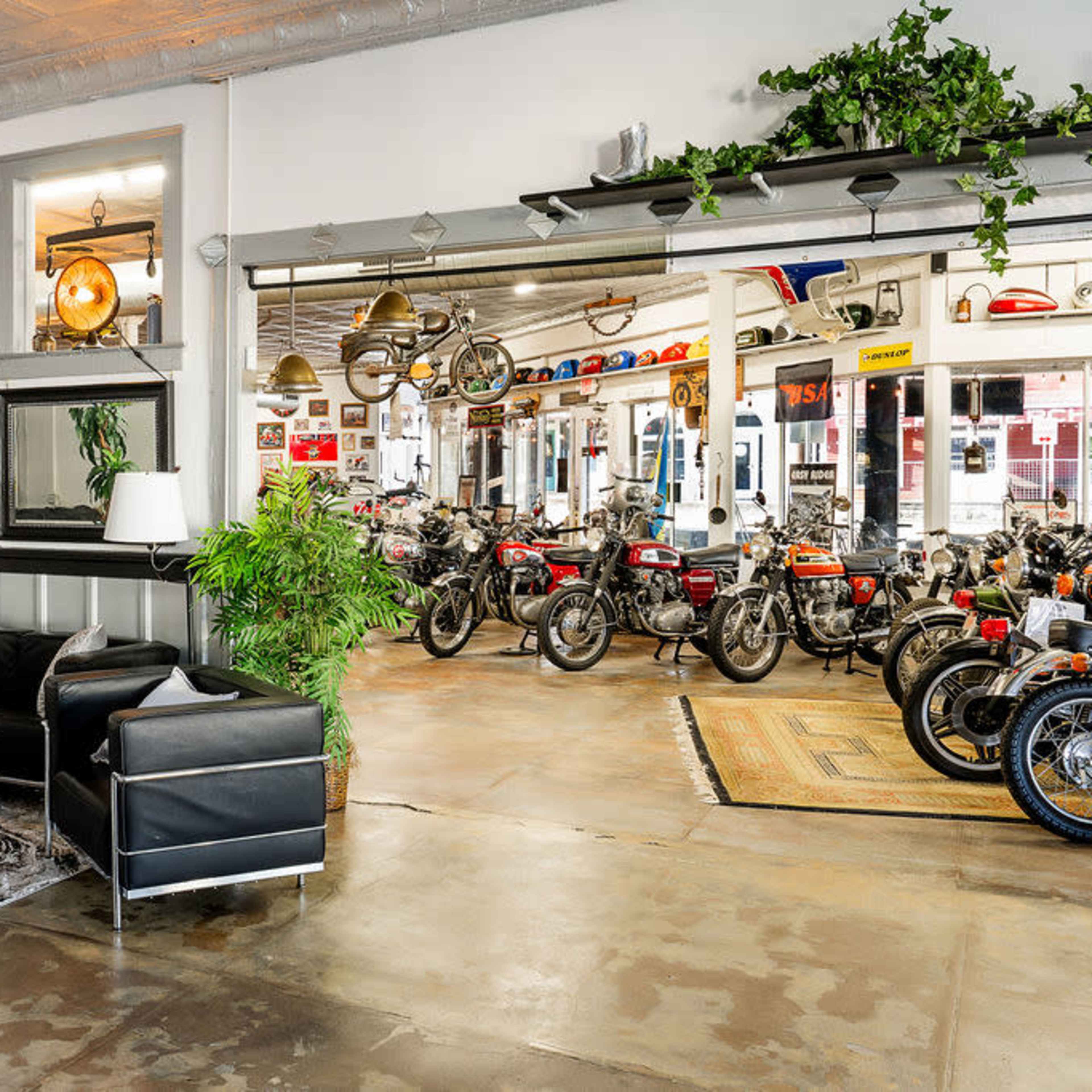 Vintage Motorcycle Museum in 1930's Ford Dealership Image in Johnson City, Johnson City, TX