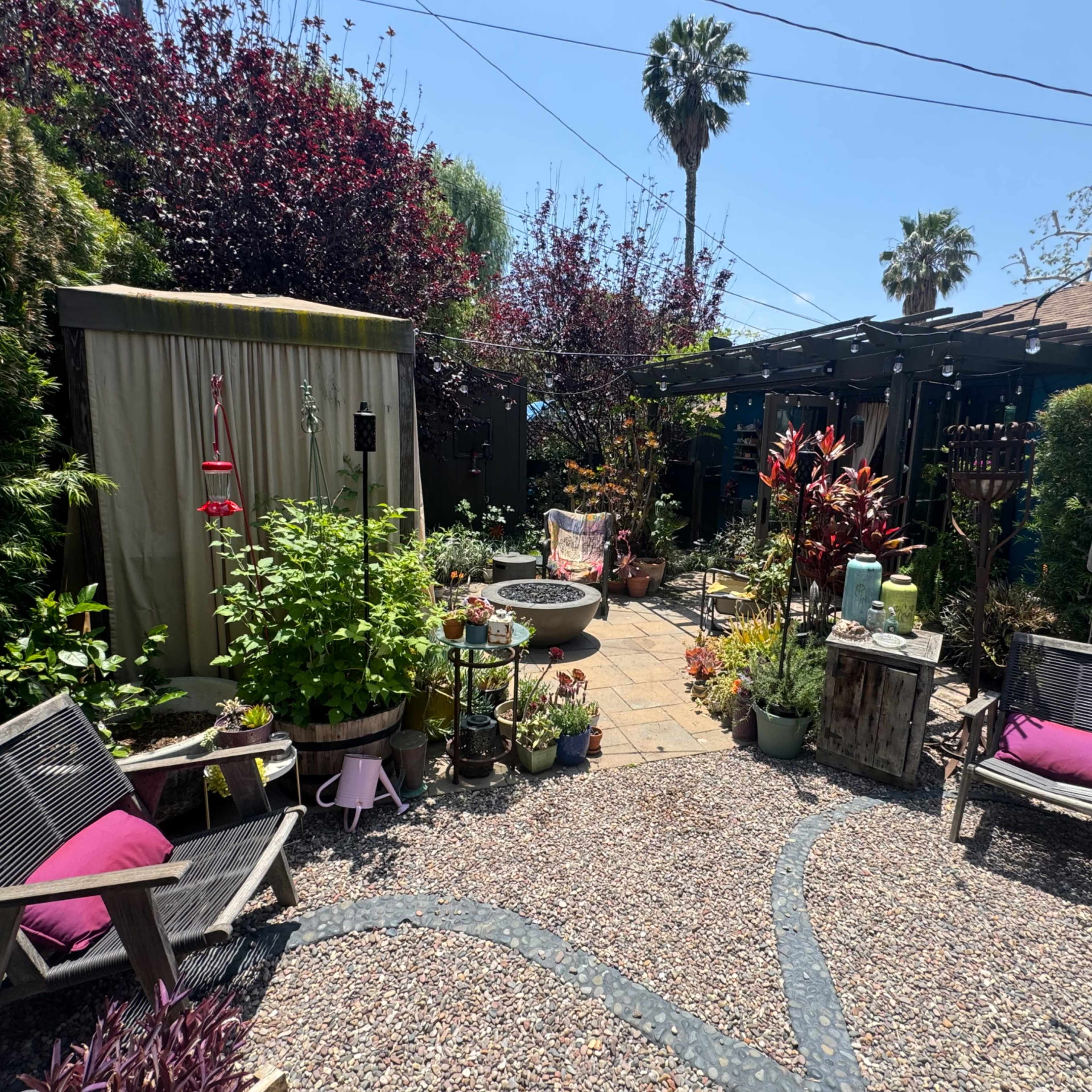 Beautiful artistic and mystical garden and backyard in Sherman Oaks, includes interior studio area as a lounge. Image in Sherman Oaks, Los Angeles, CA