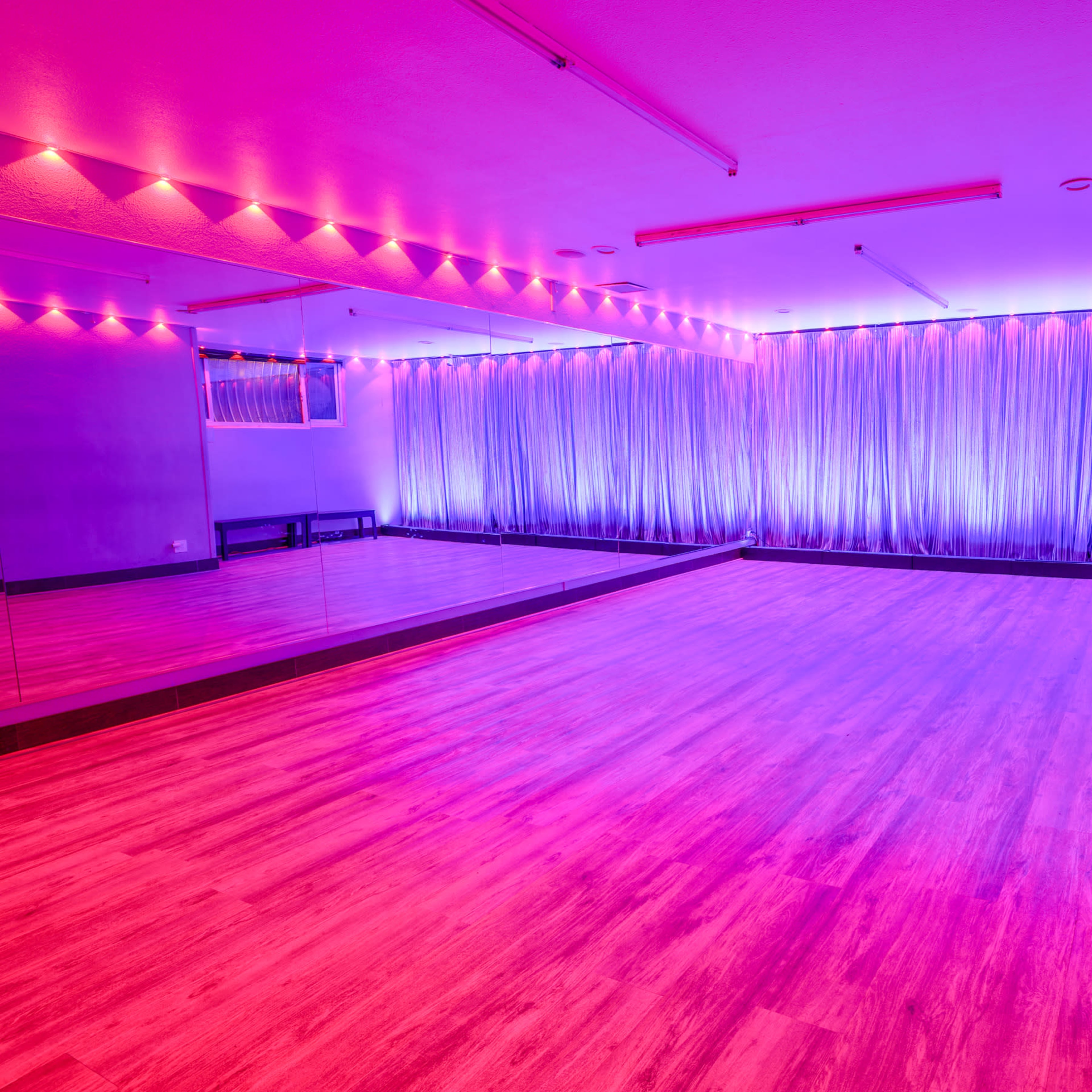 Intimate Studio w/ Accent Lighting & Curtain Image in French Court, Santa Ana, CA
