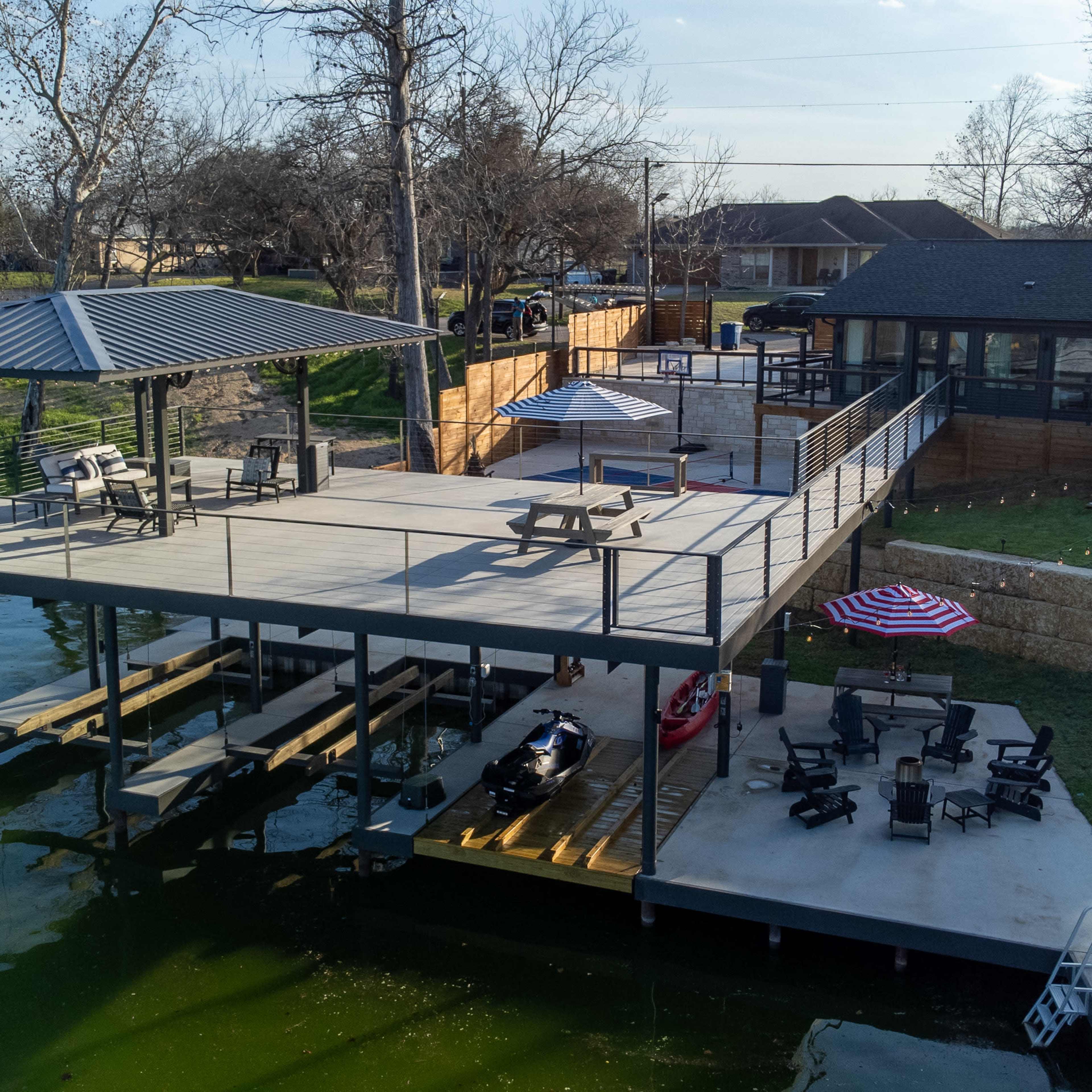 LakefrontHome, Terrace over boat dock-jetski ramp Image in , New Braunfels, TX