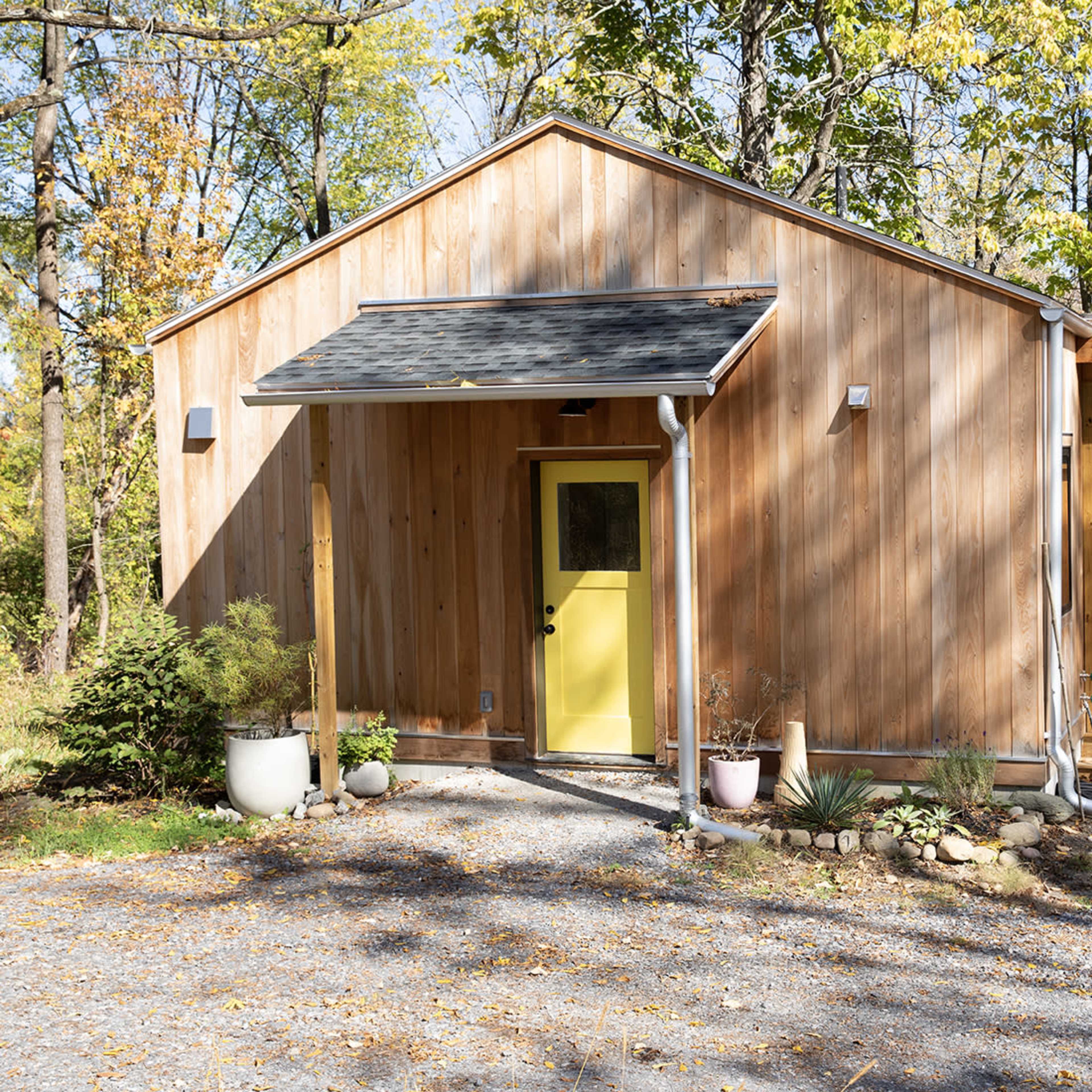 Simple, lofty house in nature. Image in Germantown, Germantown, NY