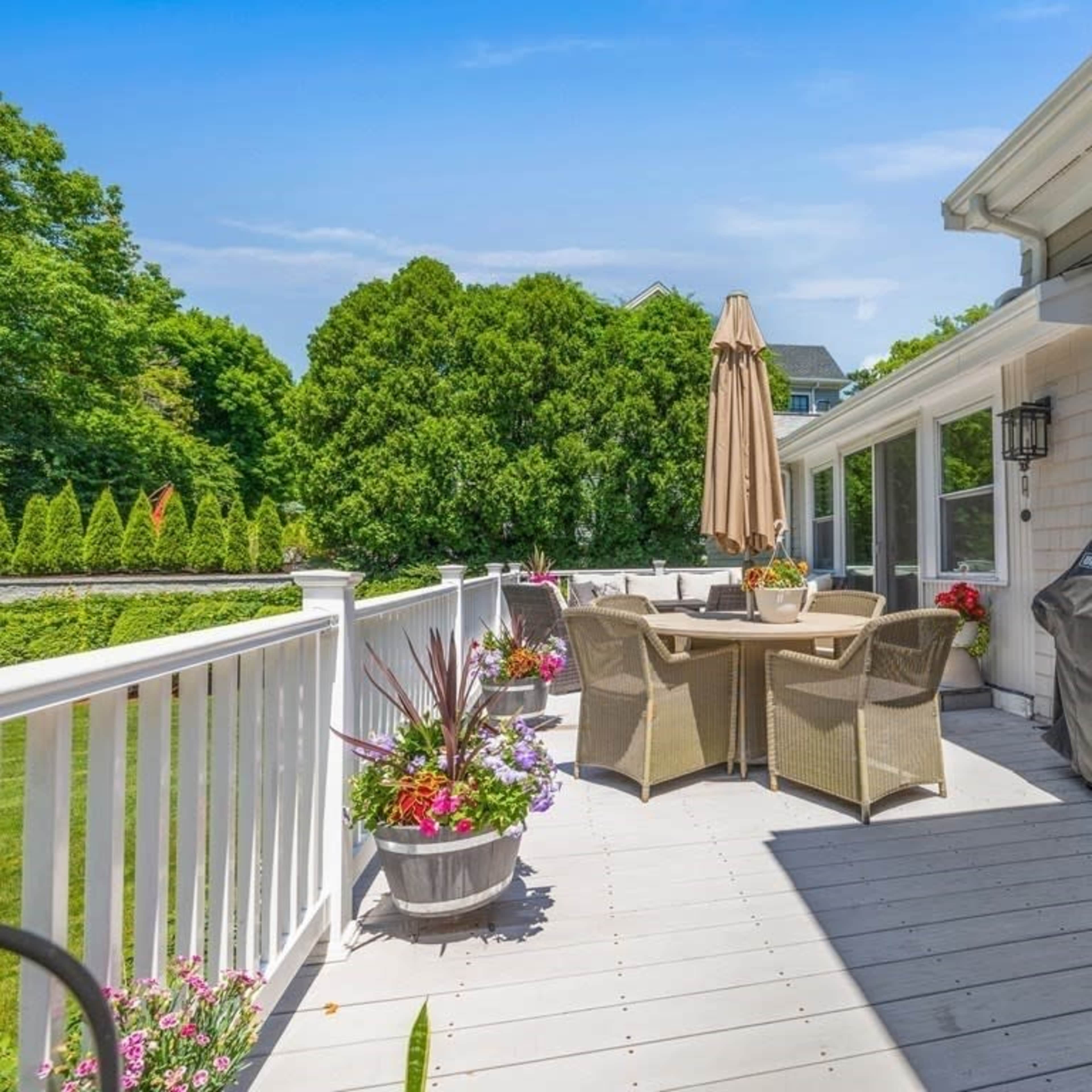 Beautiful backyard with huge swimming pool and hot tube Image in South Brookline, Brookline, MA