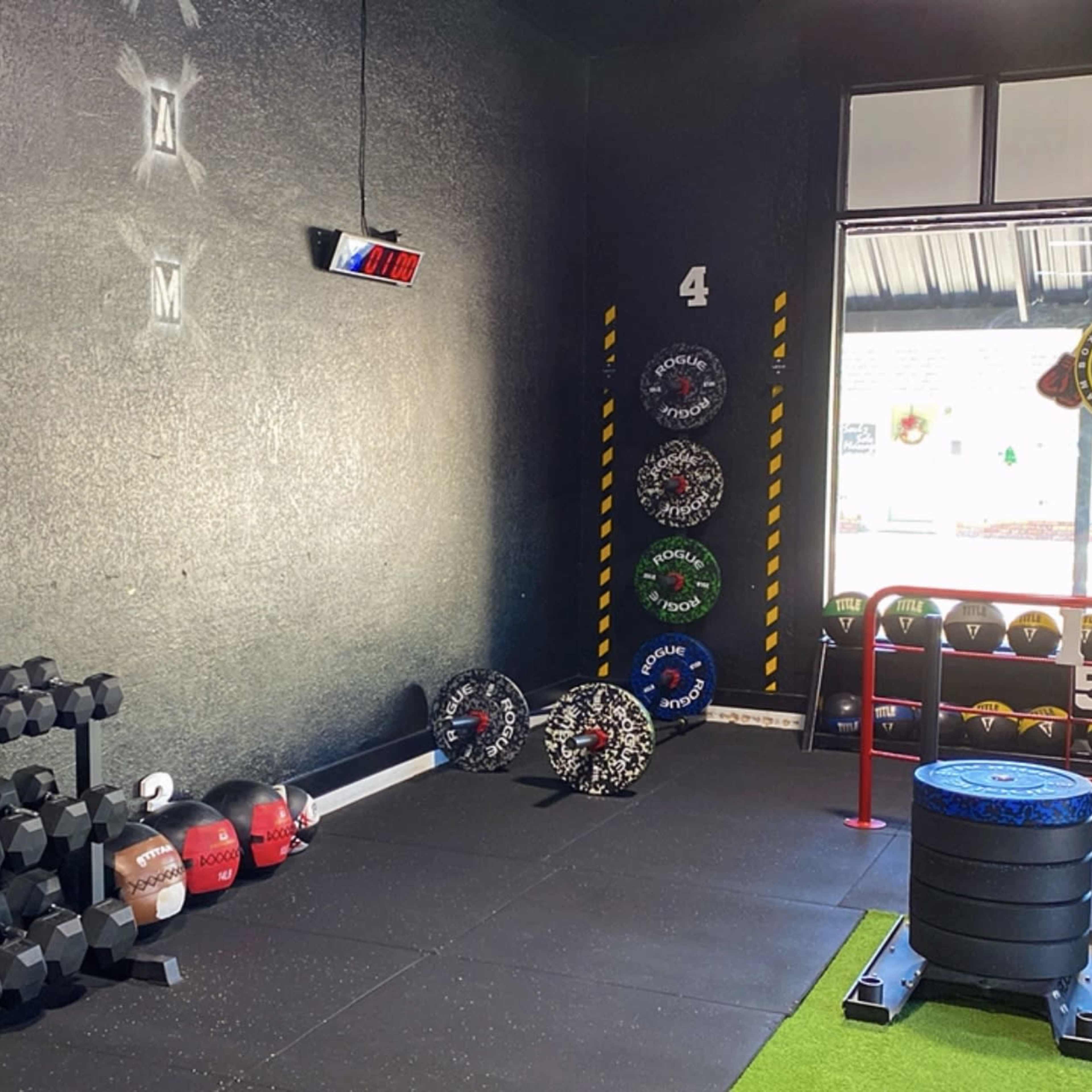 Full Boxin Gym / Boxing Ring / Punching Bags / Weights Area (Old Bricks Walls) (Black Walls) Downtown Saint Cloud Fl Image in St. Cloud, St. Cloud, FL