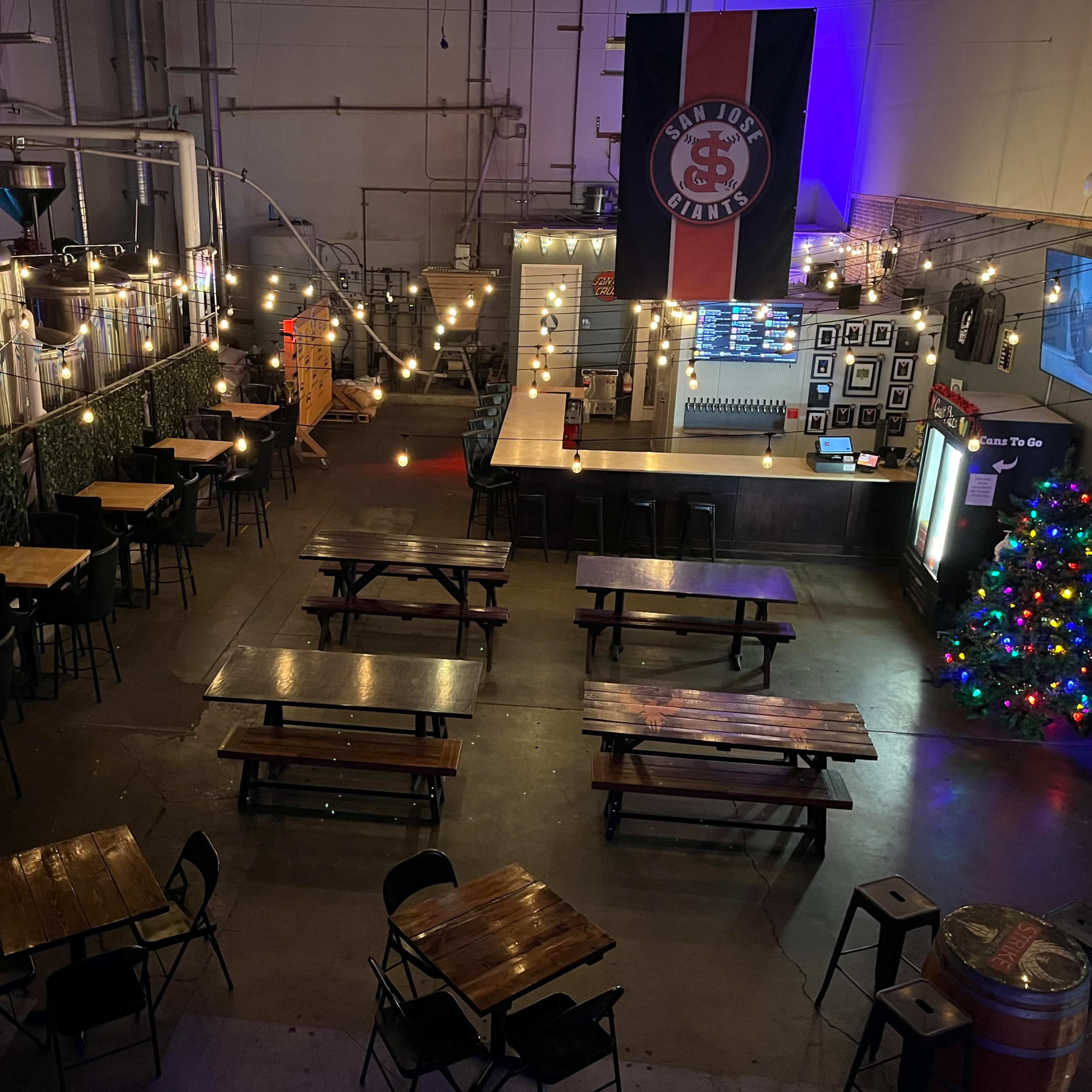 Large industrial space with plenty of seating, beer and food vendors Image in San Jose, San Jose, CA