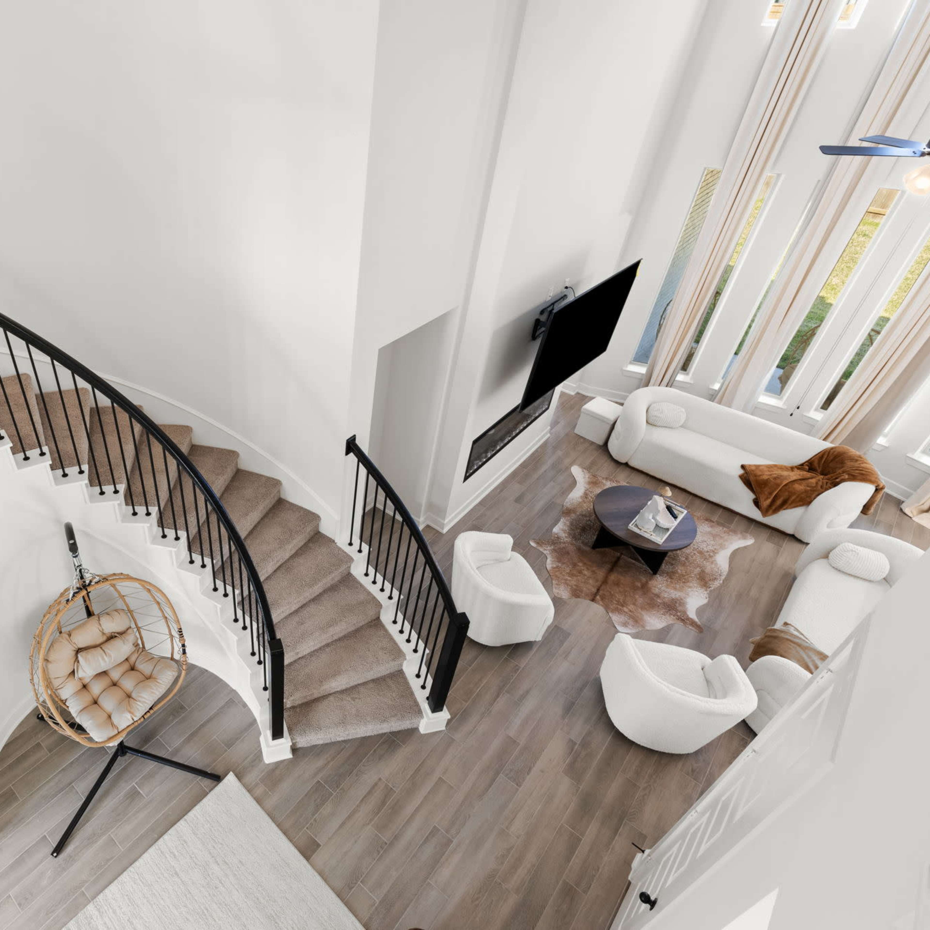 Luxury High End Spiral Staircase Modern Home Image in , Katy, TX