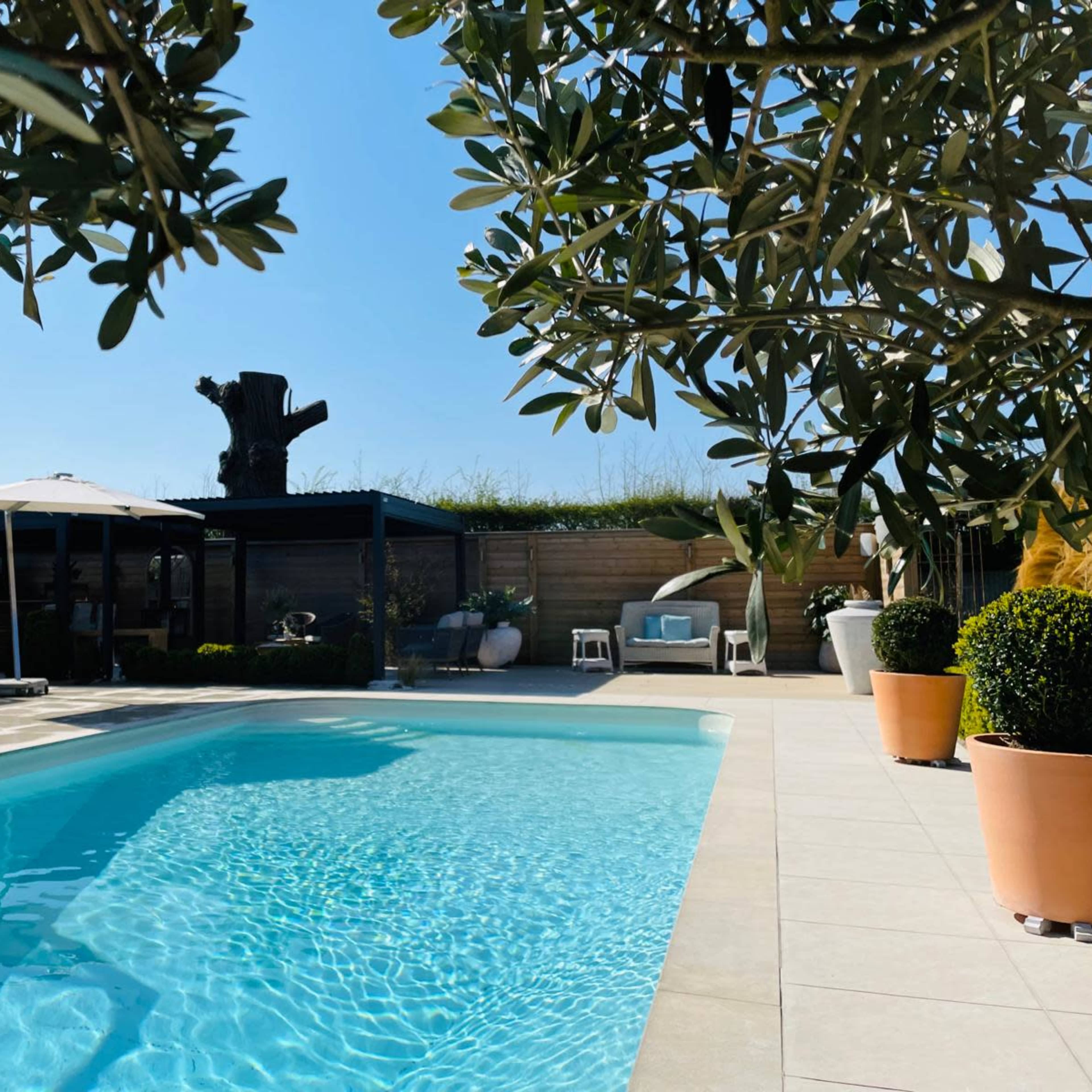 Ibiza Style Pool Area in the Kent Downs Close to London Image in Ashford, Ashford, England