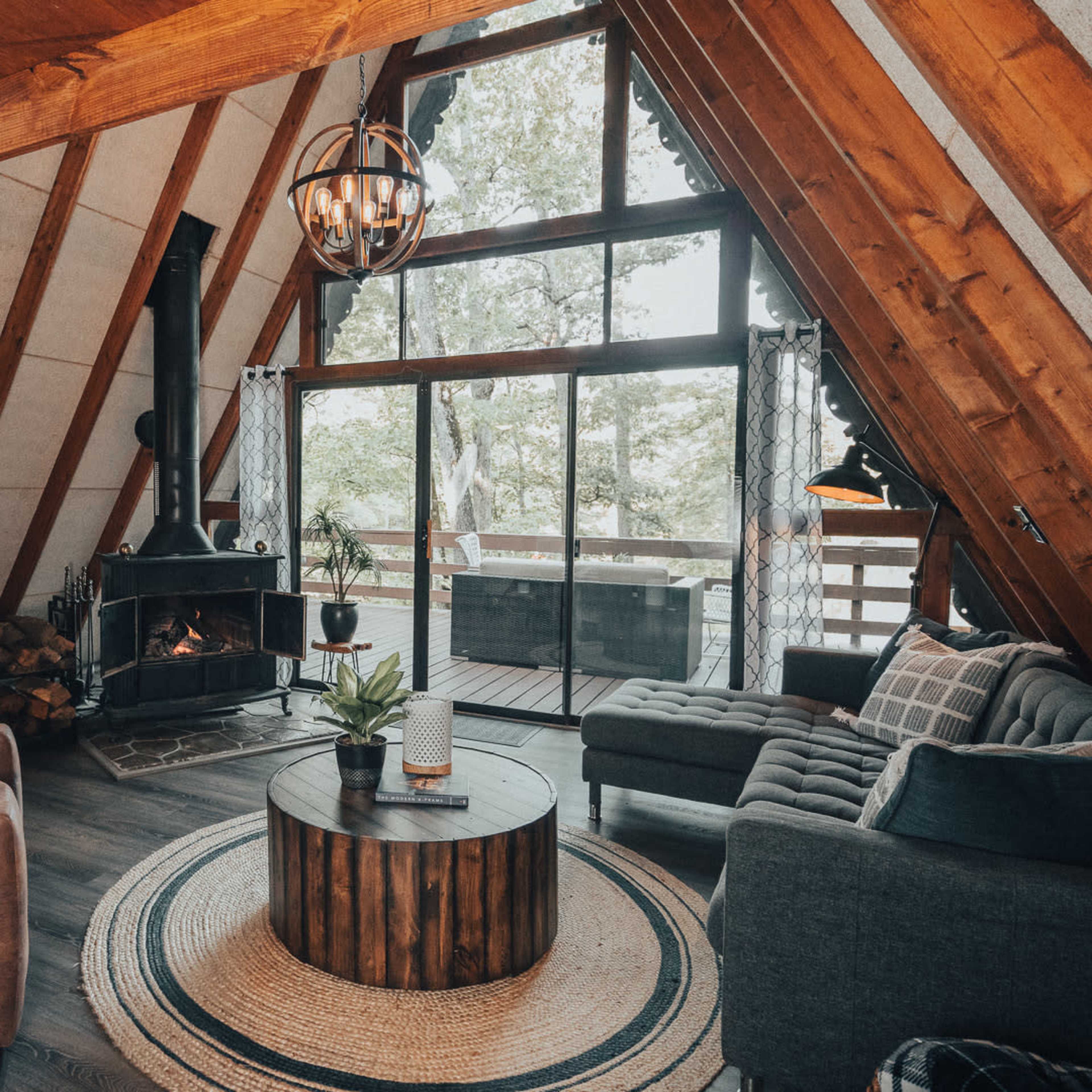 Modern Rustic Lakefront Chalet in Nature Image in Hickory Grove Township, Innsbrook, MO