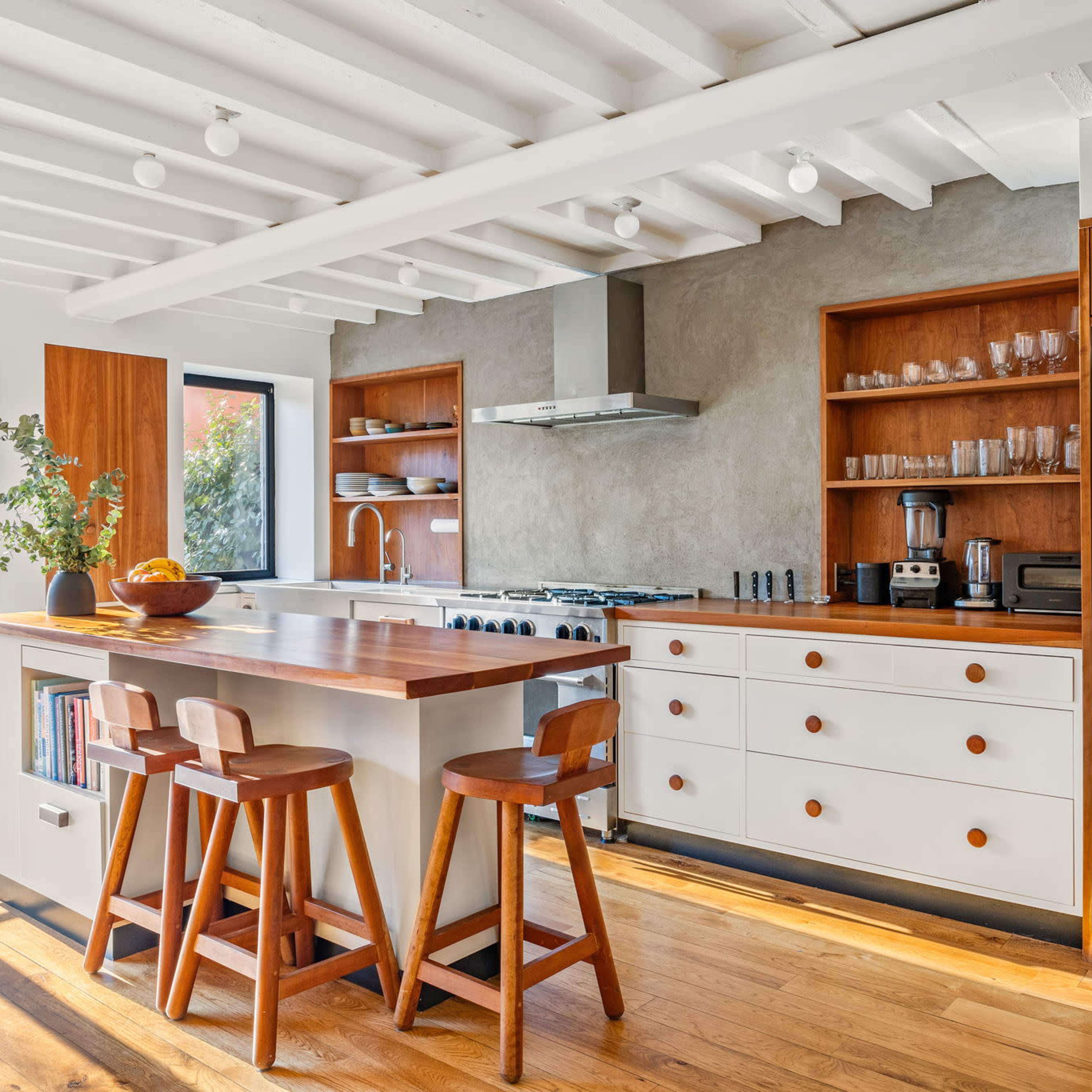 Beautiful Brownstone with All Custom Warm Wood Kitchen and Millwork, Wood Beam Ceilings, Green Garden and Plenty of Natural Light Image in Boerum Hill, Brooklyn, NY