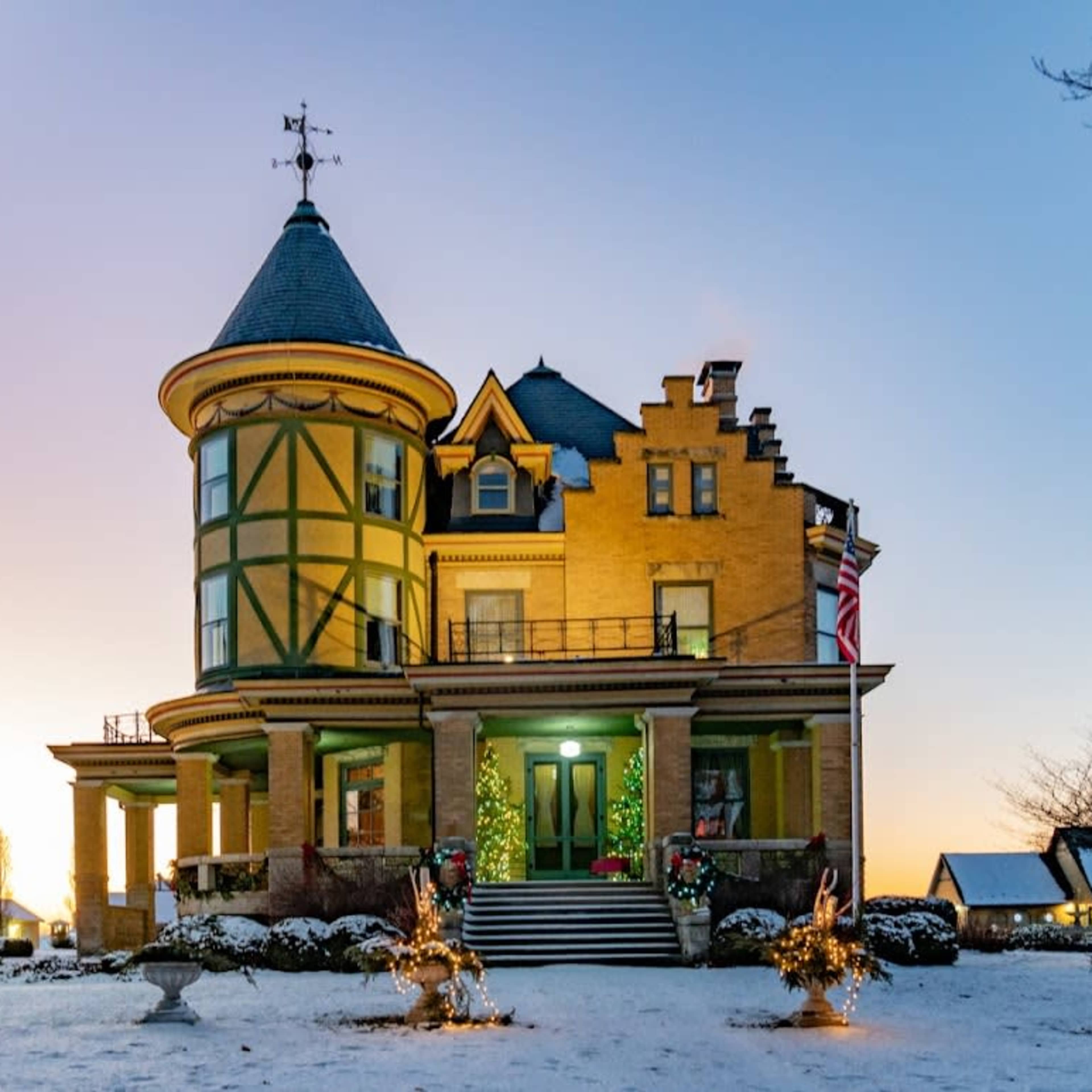 The Castle - a unique wedding, film, social, corporate and reunion event and lodging space on 42 acres, on the National Register Image in Lexington Township, Lexington, IL