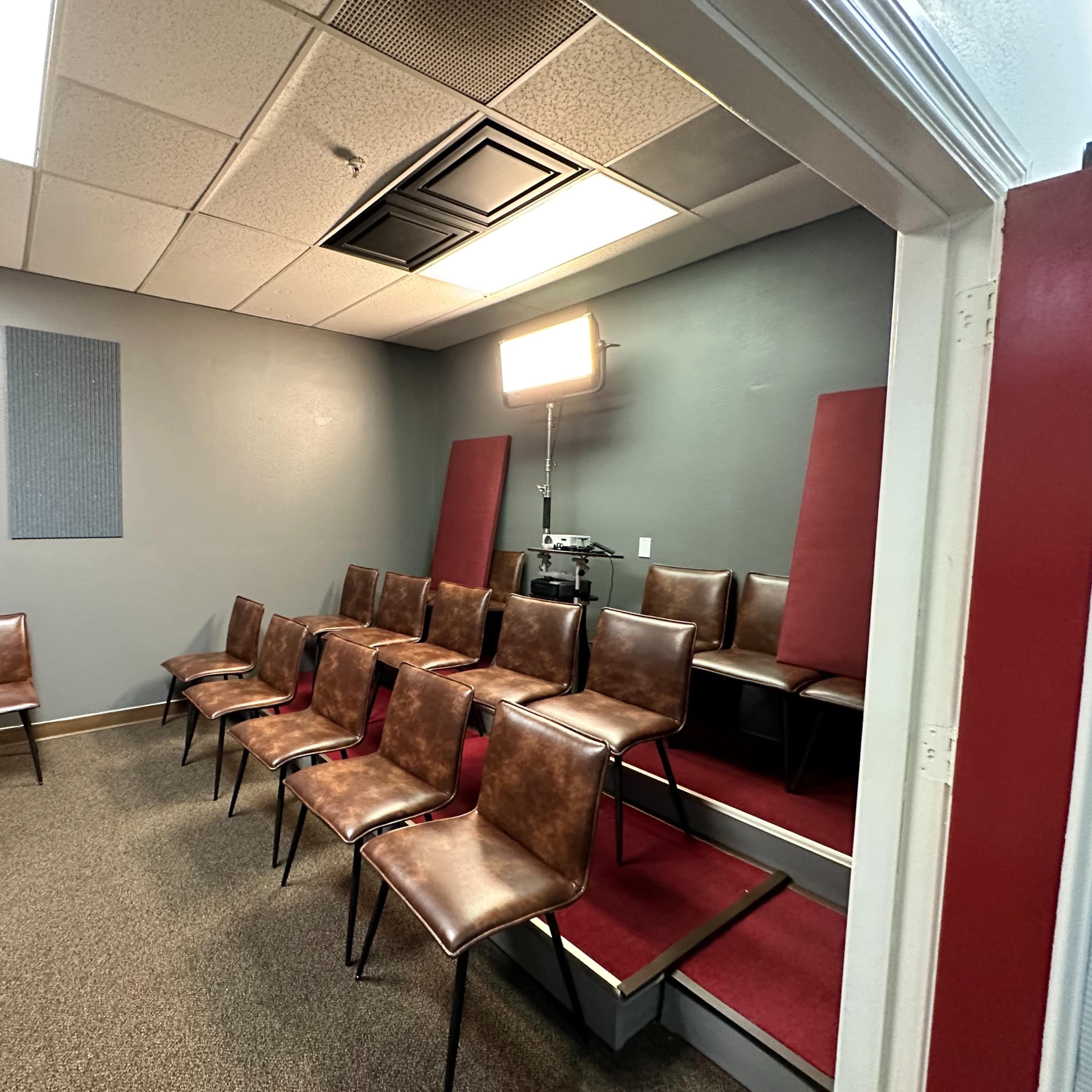 Inspirational Acting Studio with VO Booth, Risers, Projector, Lounge and Office Space in Downtown Costa Mesa Image in Costa Mesa, Costa Mesa, CA